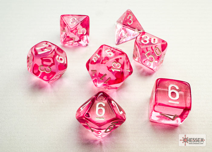 7-Set Mini Translucent Pink with White
