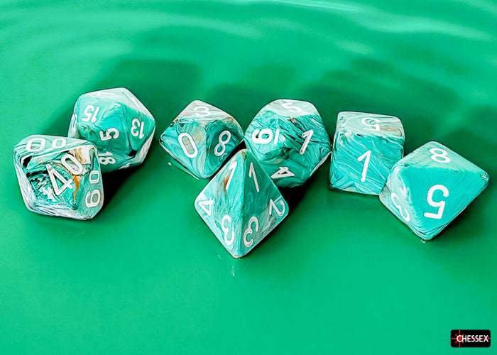 Marble Mega-hedral Oxi-Copper/white 7-Die Set