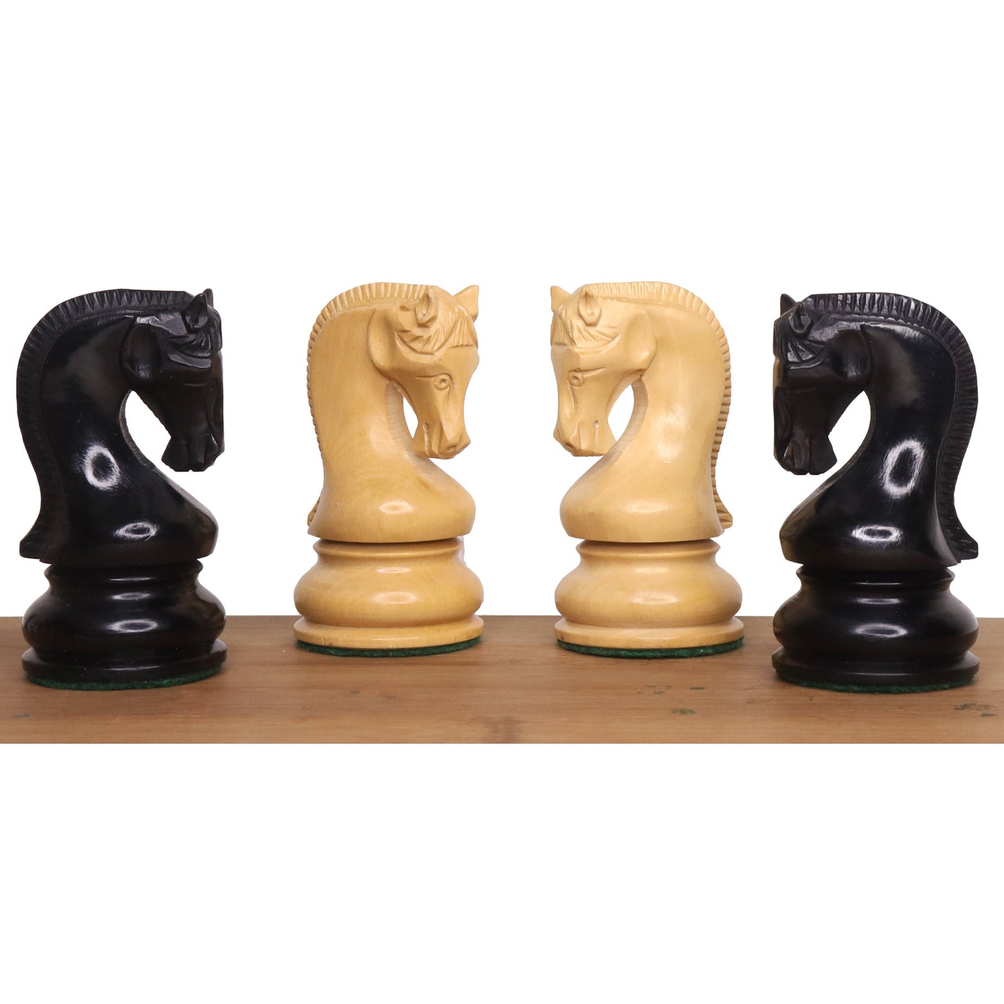 Leningrad Staunton Chess Set- Chess Pieces Only - Ebonised Boxwood - 4" King
