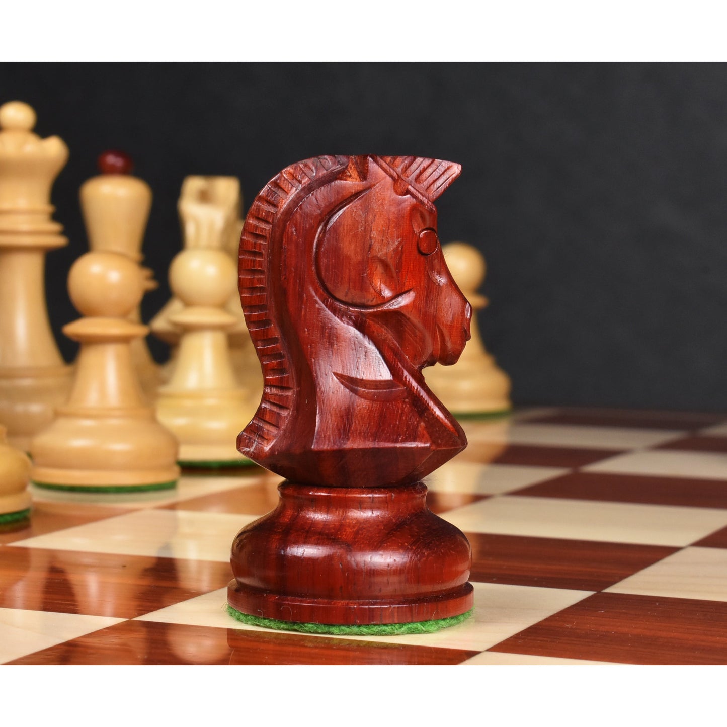1970s' Dubrovnik Chess Set- Chess Pieces Only-Triple Weighted Bud Rosewood- 3.8" King