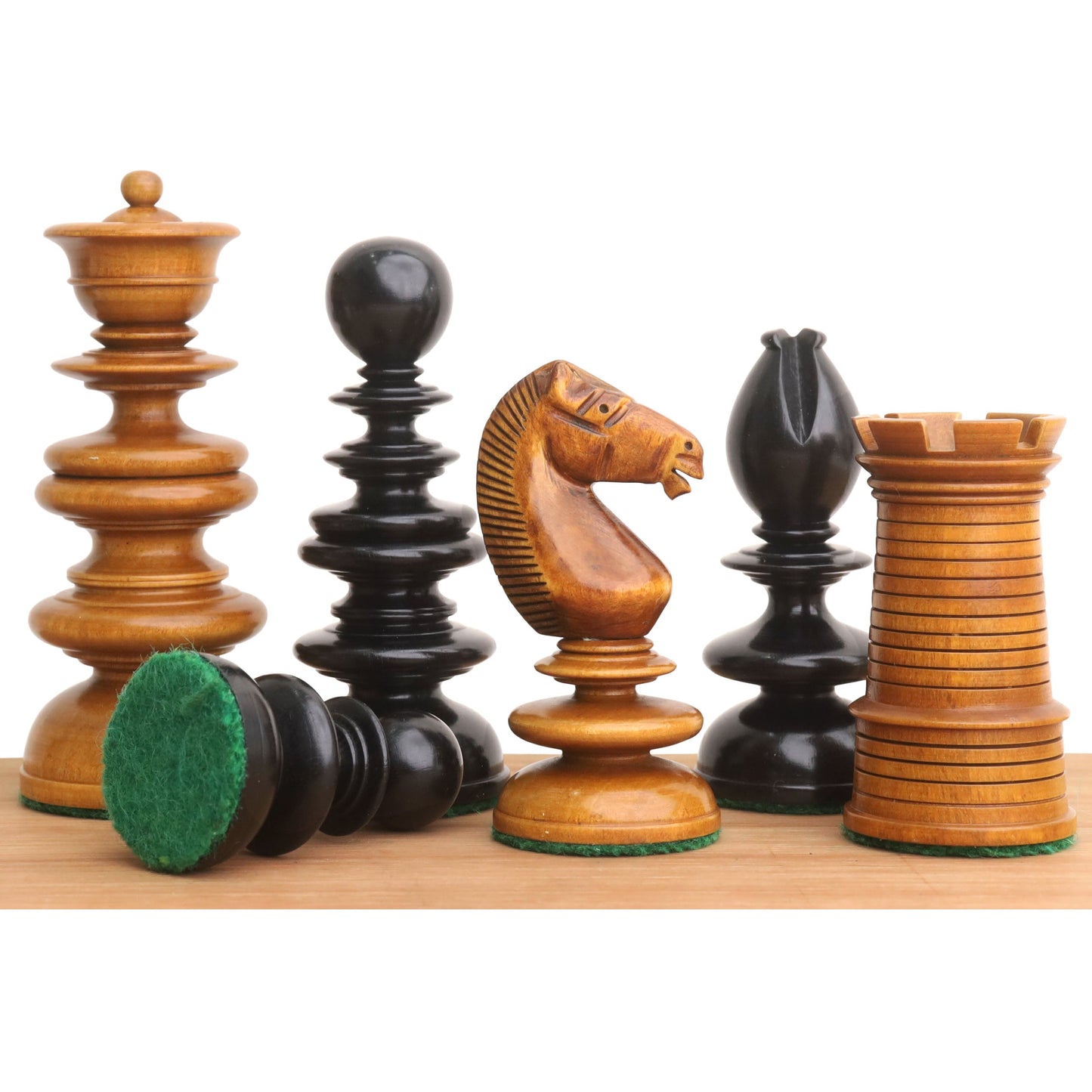 Combo of 3.3" St. John Pre-Staunton Calvert Chess set - Pieces in Ebony Wood with 19 inches Chess Board and Storage Box