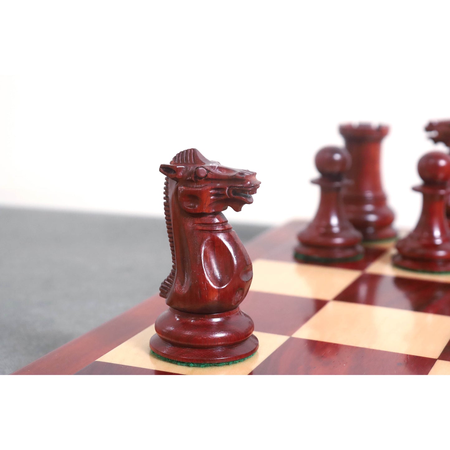 Slightly Imperfect 4.5" Reproduced 1849 Staunton Chess Set- Chess Pieces Only- Bud Rosewood-Triple Weight