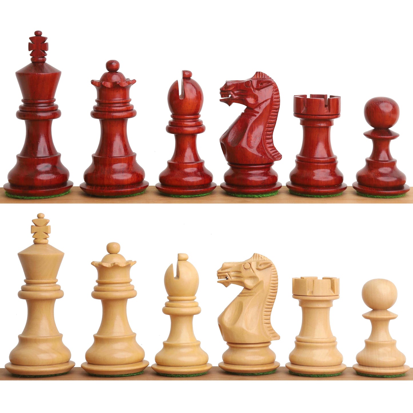 3.1" Pro Staunton Luxury Chess Set- Chess Pieces Only - Triple Weighted Bud Rose Wood