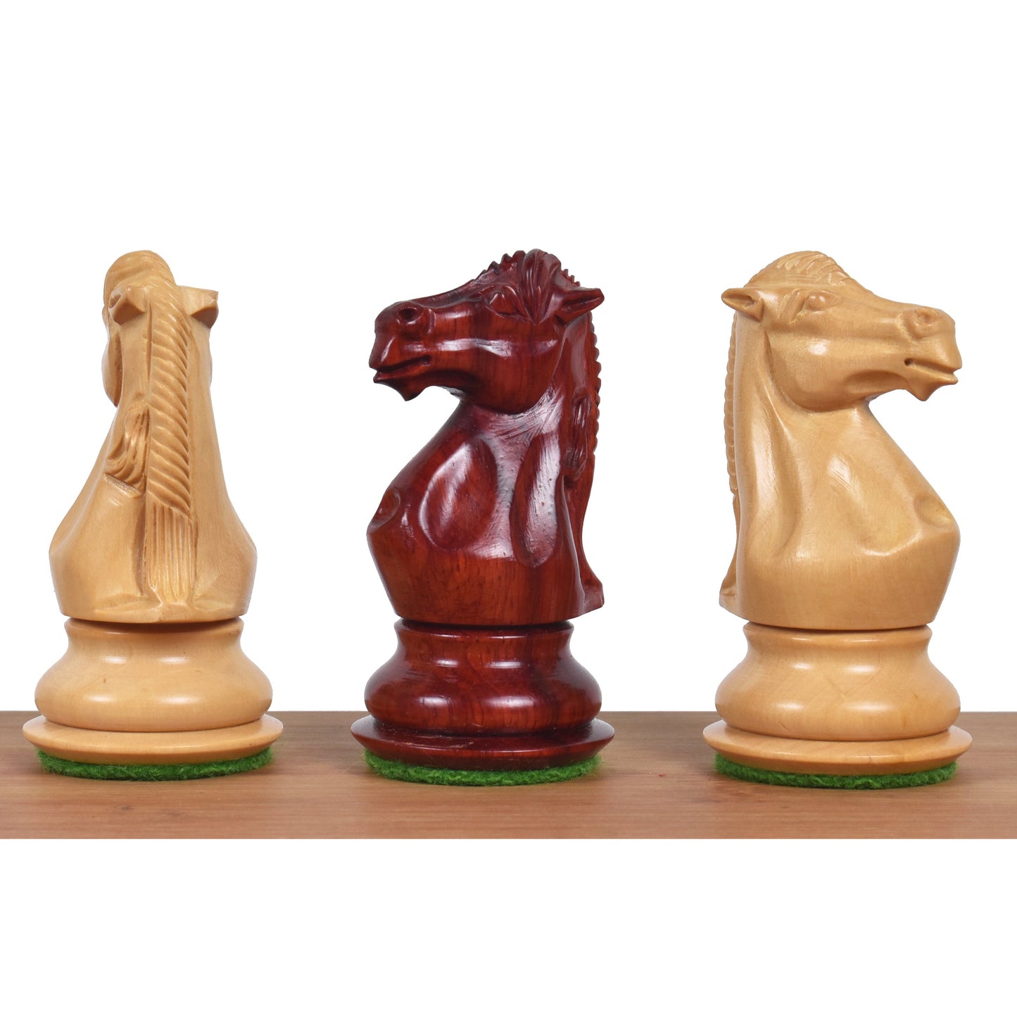 3.9" Royal Knight Staunton Chess Set- Chess Pieces Only- Triple Weighted Bud Rose Wood