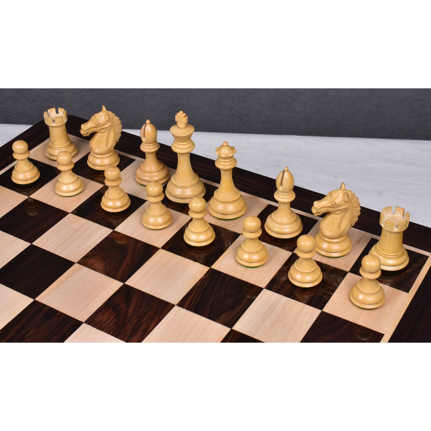 3.9" Exclusive Alban Staunton Chess Set- Chess Pieces Only - Triple Weighted Rosewood