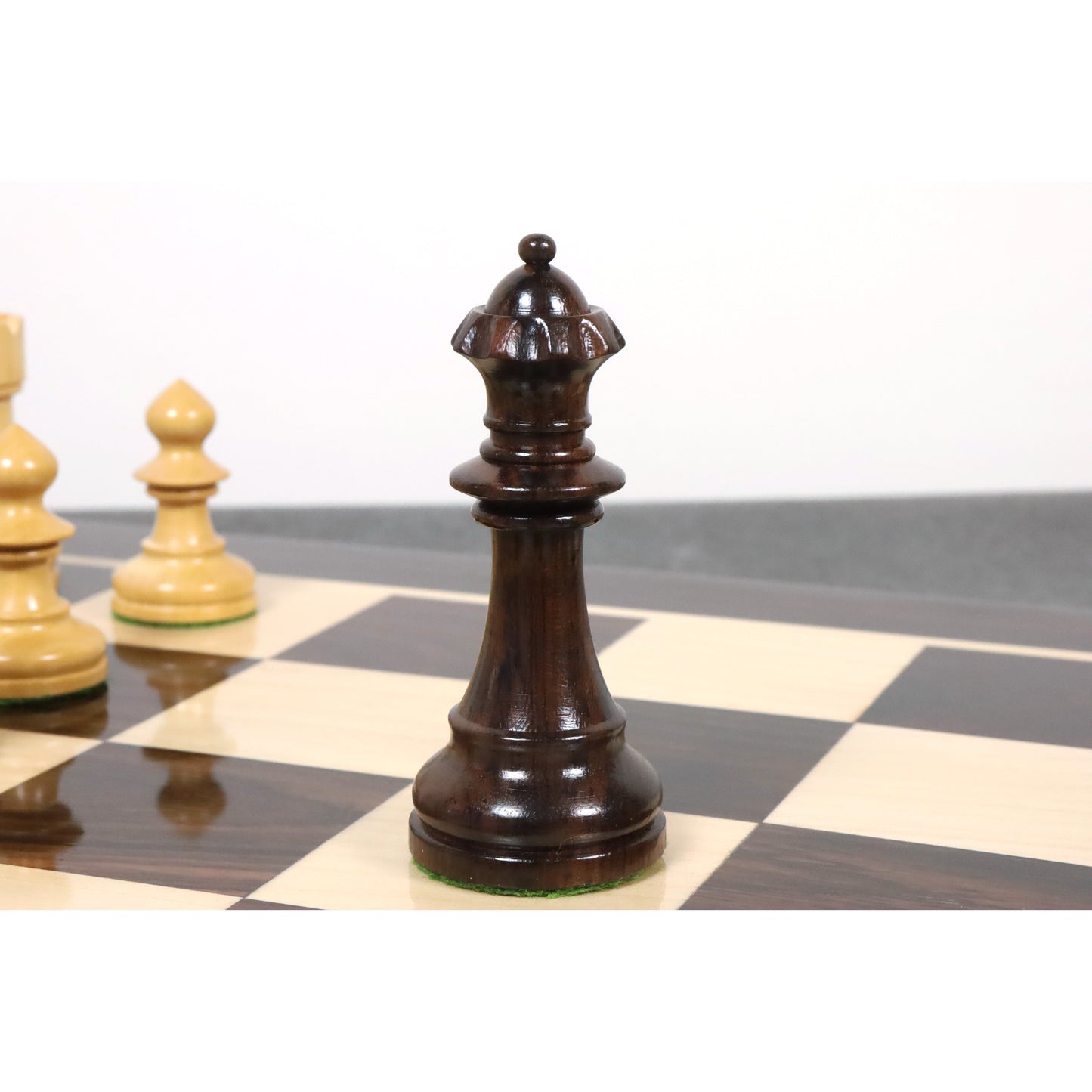 3.8" Reproduced W.T. Pinney Staunton Chess Set- Chess Pieces Only - Weighted Rosewood