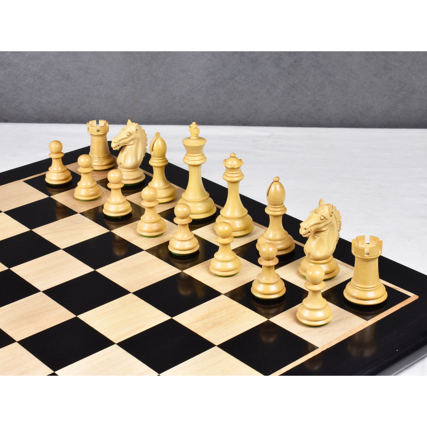 3.9" Exclusive Alban Staunton Chess Set- Chess Pieces Only set-Triple Weighted Ebony Wood