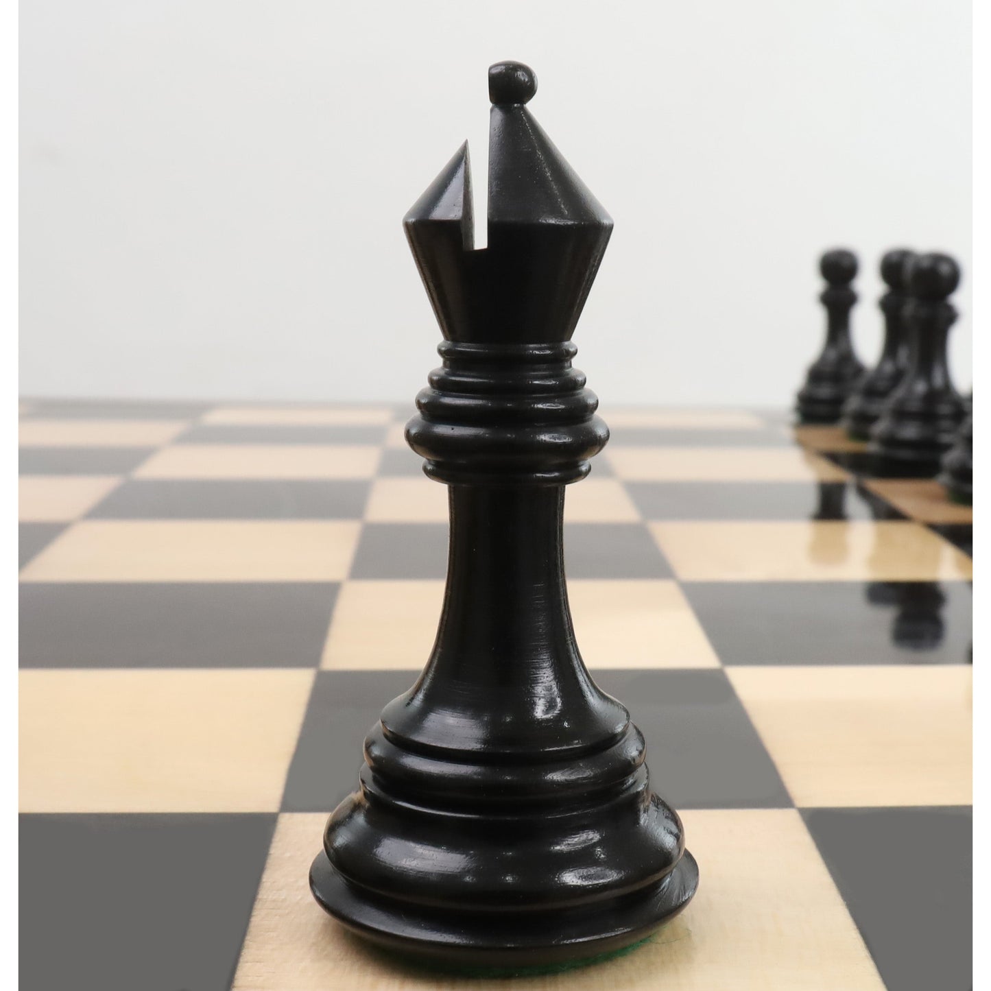 3.9" New Columbian Staunton Chess Set- Chess Pieces Only - Ebony Wood - Double Weighted