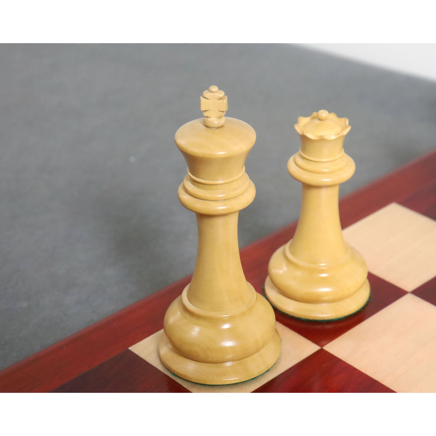 Slightly Imperfect 4.5" Reproduced 1849 Staunton Chess Set- Chess Pieces Only- Bud Rosewood-Triple Weight