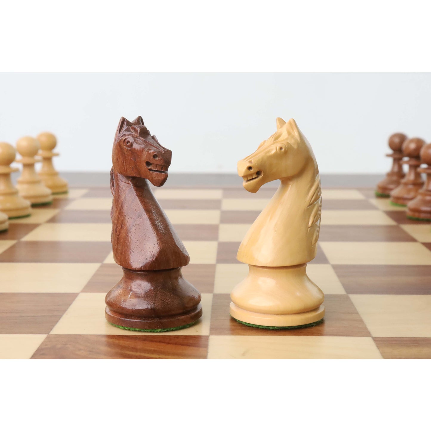 French Grandmaster's Staunton Chess Set- Chess Pieces Only- Golden Rosewood - 4.1" King