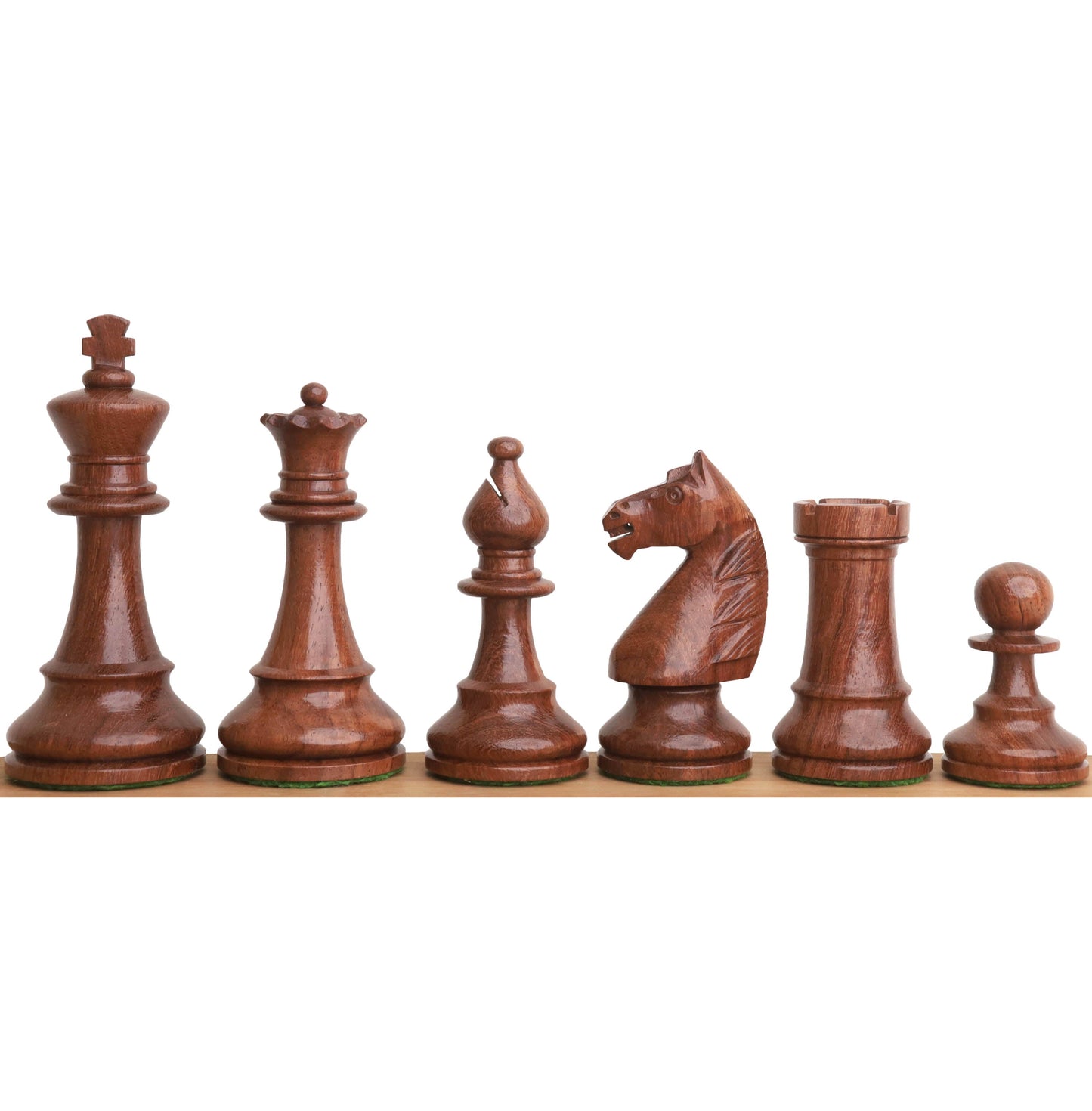 French Grandmaster's Staunton Chess Set- Chess Pieces Only- Golden Rosewood - 4.1" King