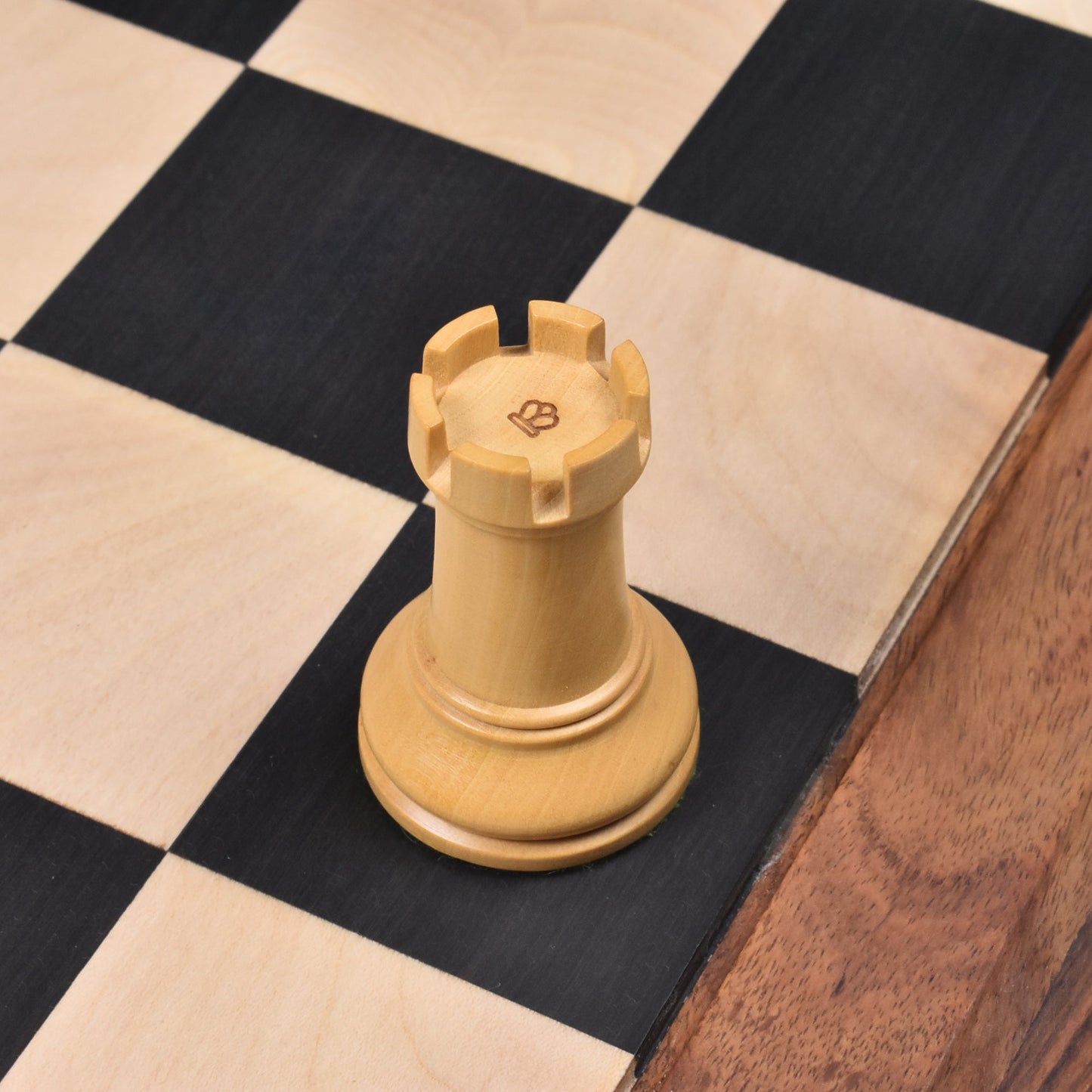3.9" Lessing Staunton Chess Set- Chess Pieces Only - Natural Ebony Wood - Triple Weighted