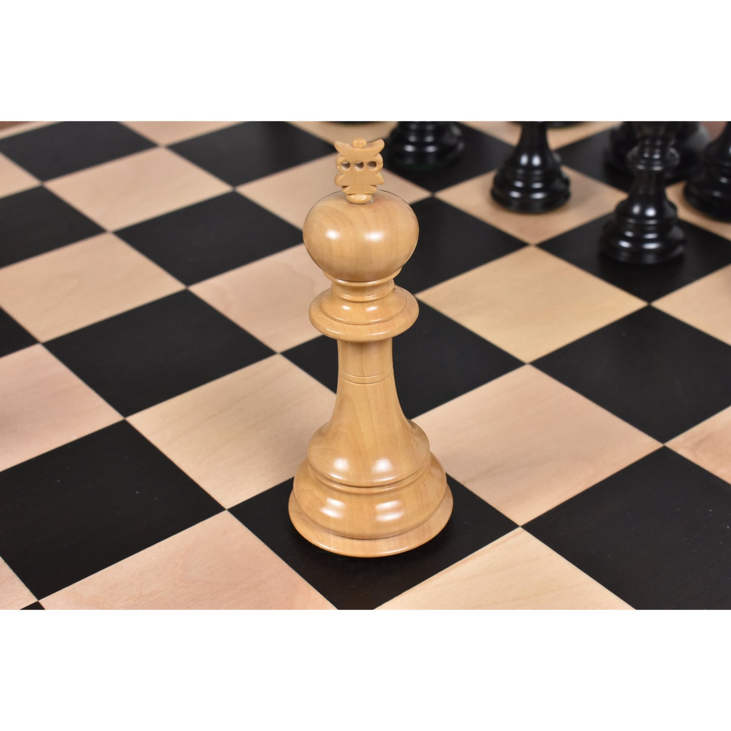 4.6" Prestige Luxury Staunton Chess Set- Chess Pieces Only - Bud Rosewood - Triple Weighted