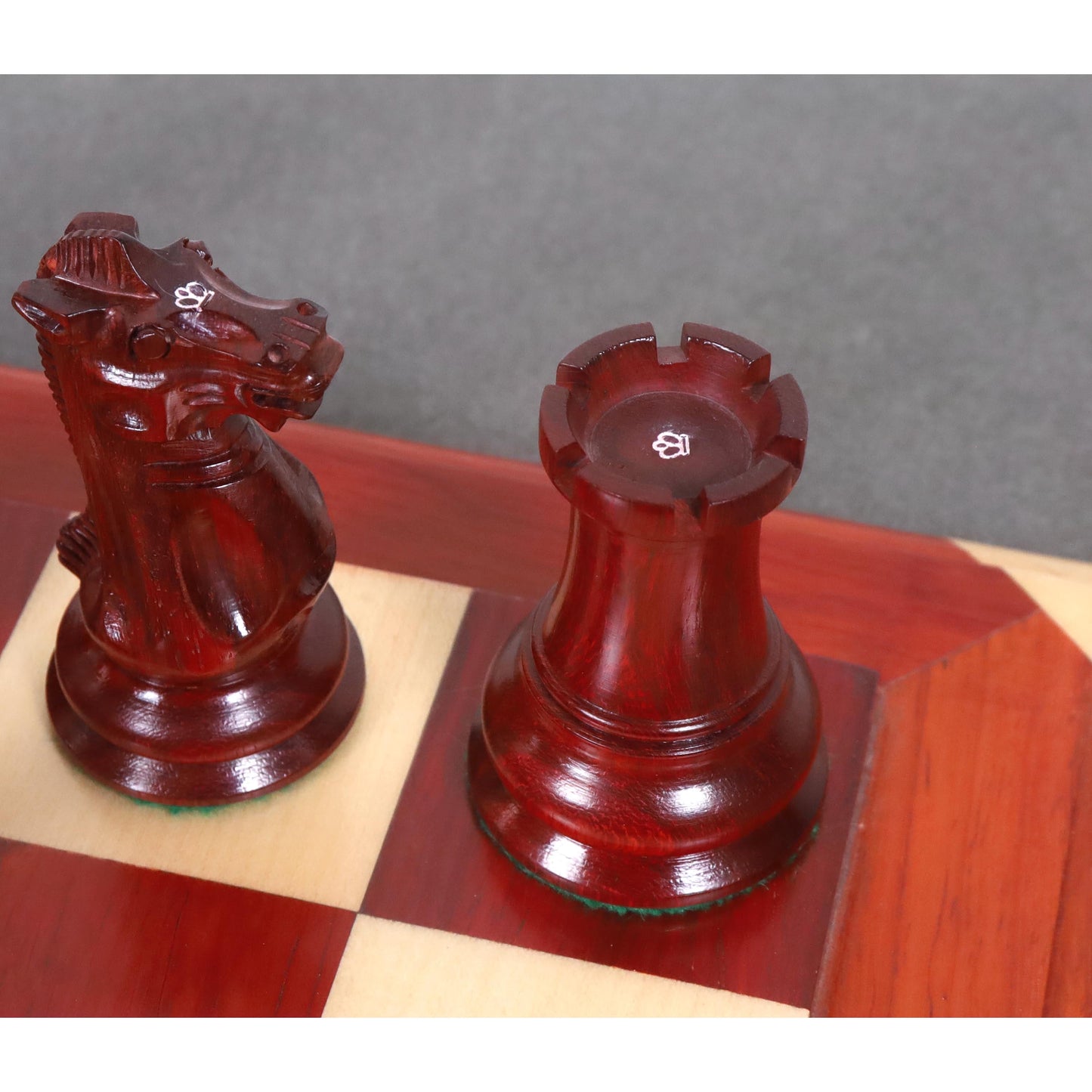 Slightly Imperfect 4.5" Reproduced 1849 Staunton Chess Set- Chess Pieces Only- Bud Rosewood-Triple Weight