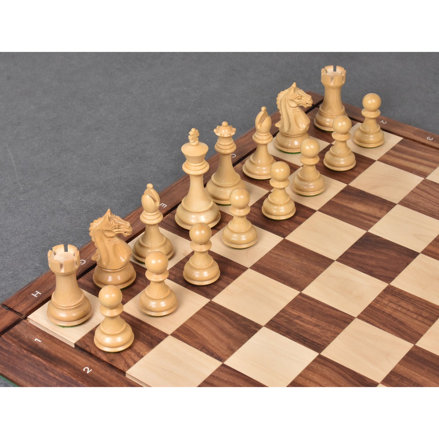 4" Fierce Knight Staunton Chess Set- Chess Pieces Only - Golden Rosewood & Boxwood