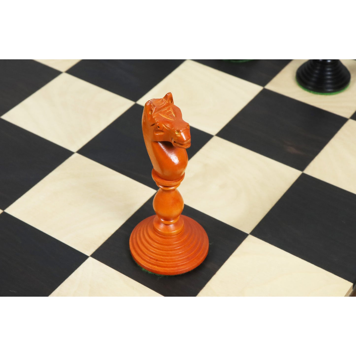4.7" Pre-Staunton Chess Set - Chess Pieces Only - Double Weighted Ebony & Antiqued Boxwood