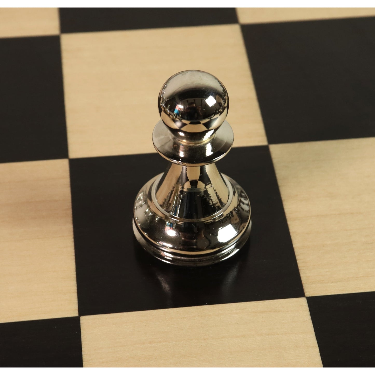 4.3" Staunton Inspired Brass Metal Luxury Chess Set- Chess Pieces Only Set-Silver & Antique