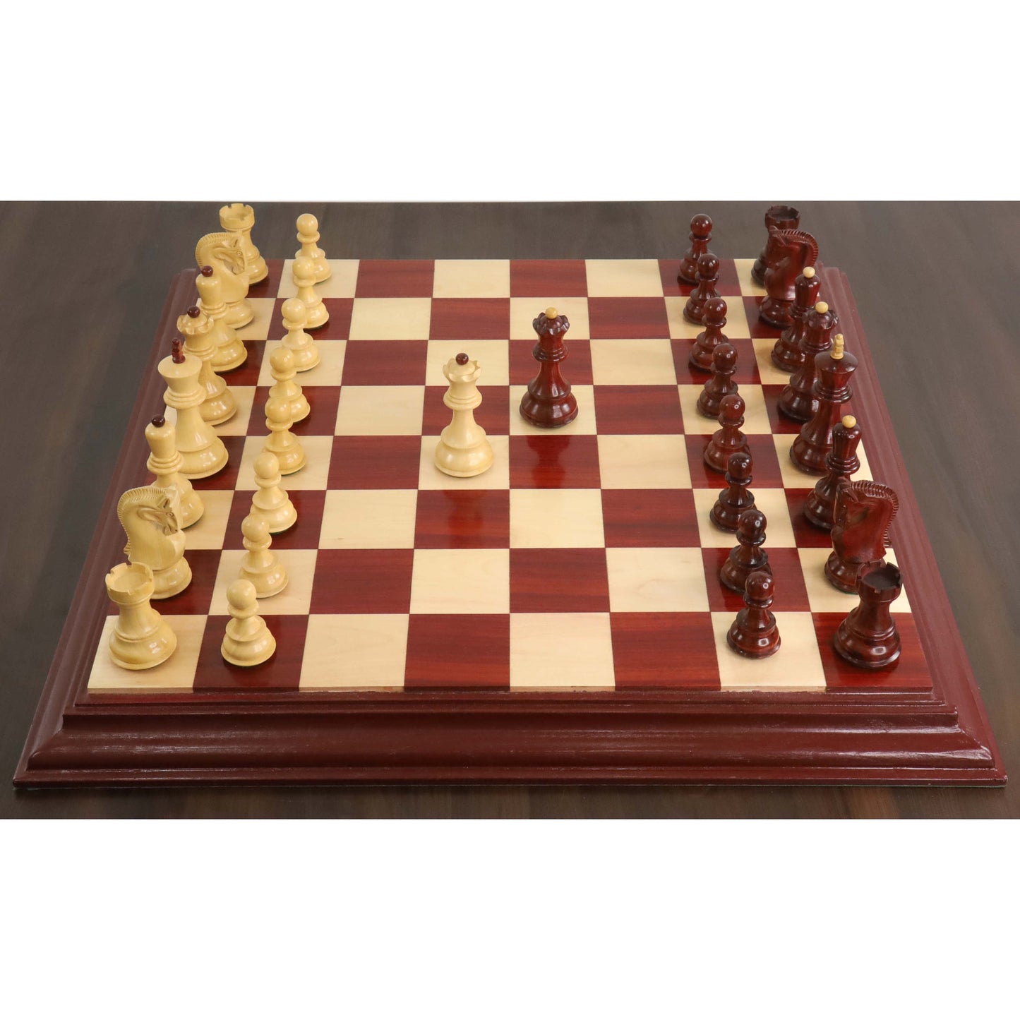 Slightly Imperfect Russian Zagreb 59' Chess Set - Chess Pieces Only - Double Weighted Bud Rose Wood
