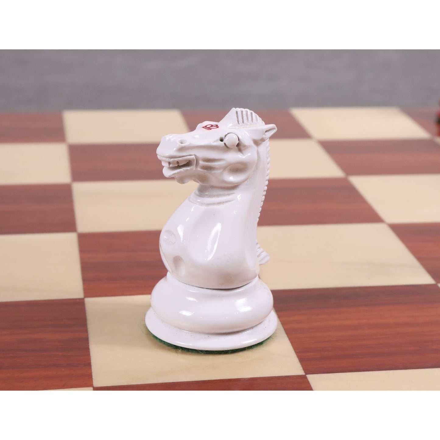1849 Jacques Cook Staunton Collectors Chess Set- Chess Pieces Only - Red & White - 3.75"