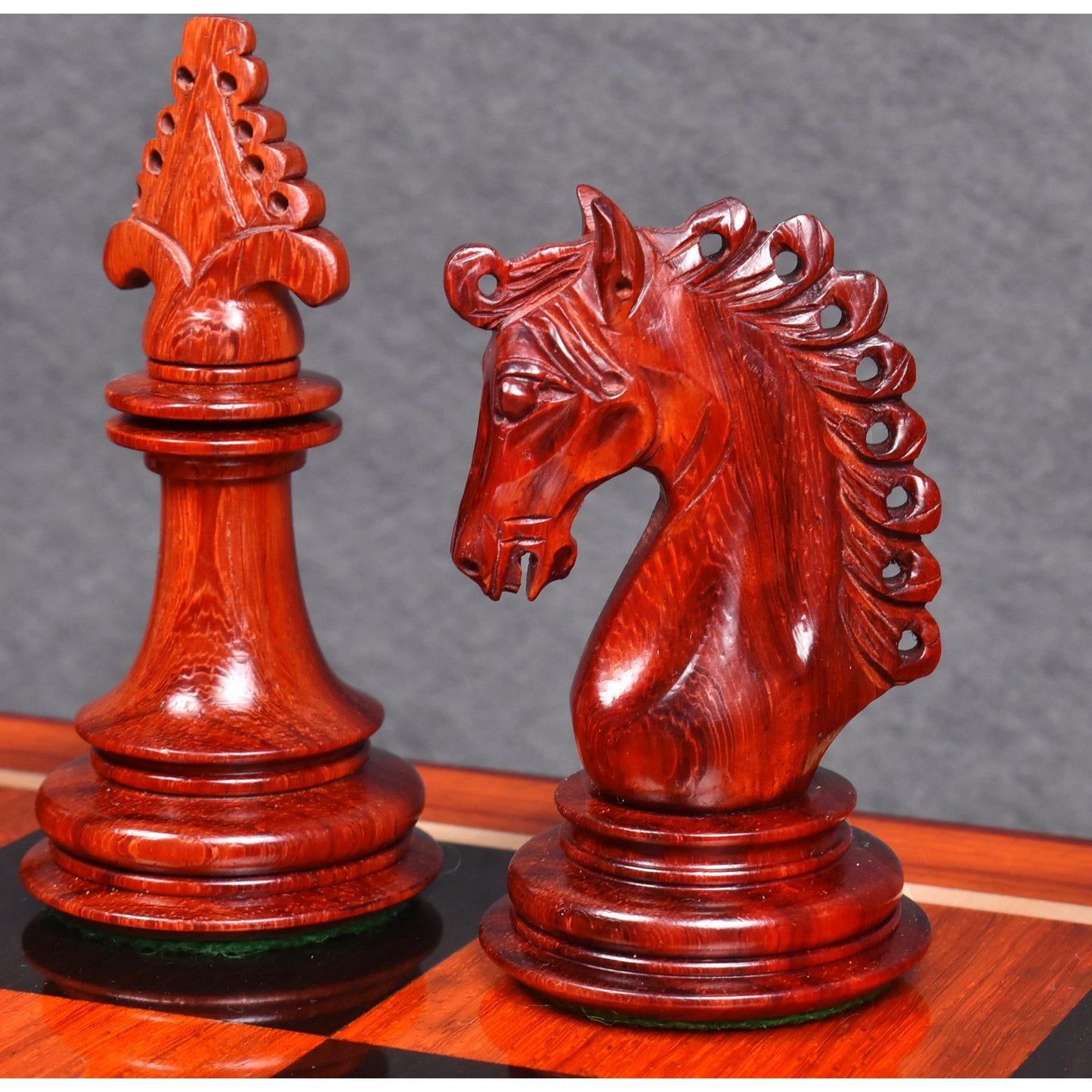 4.5″ Carvers’ Art Luxury Chess Set- Chess Pieces Only - Triple Weighted Budrose Wood