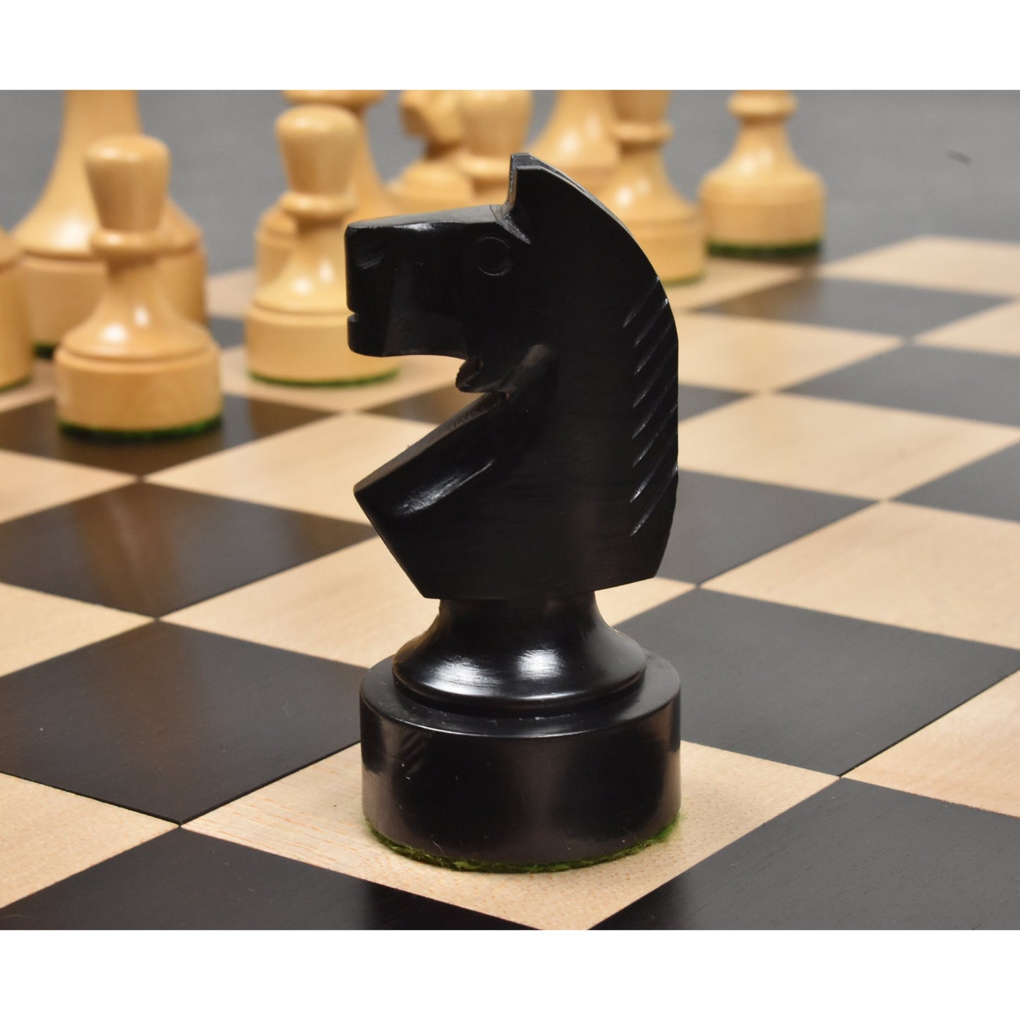 Bundesform German Staunton Alternative Chess Set- Chess Pieces Only- Ebonised Boxwood - 3.8"