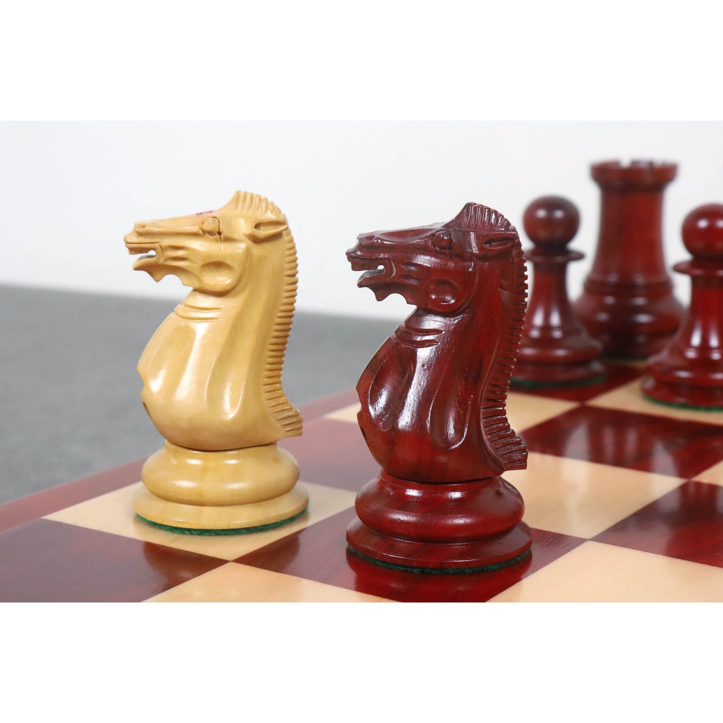 Slightly Imperfect 4.5" Reproduced 1849 Staunton Chess Set- Chess Pieces Only- Bud Rosewood-Triple Weight