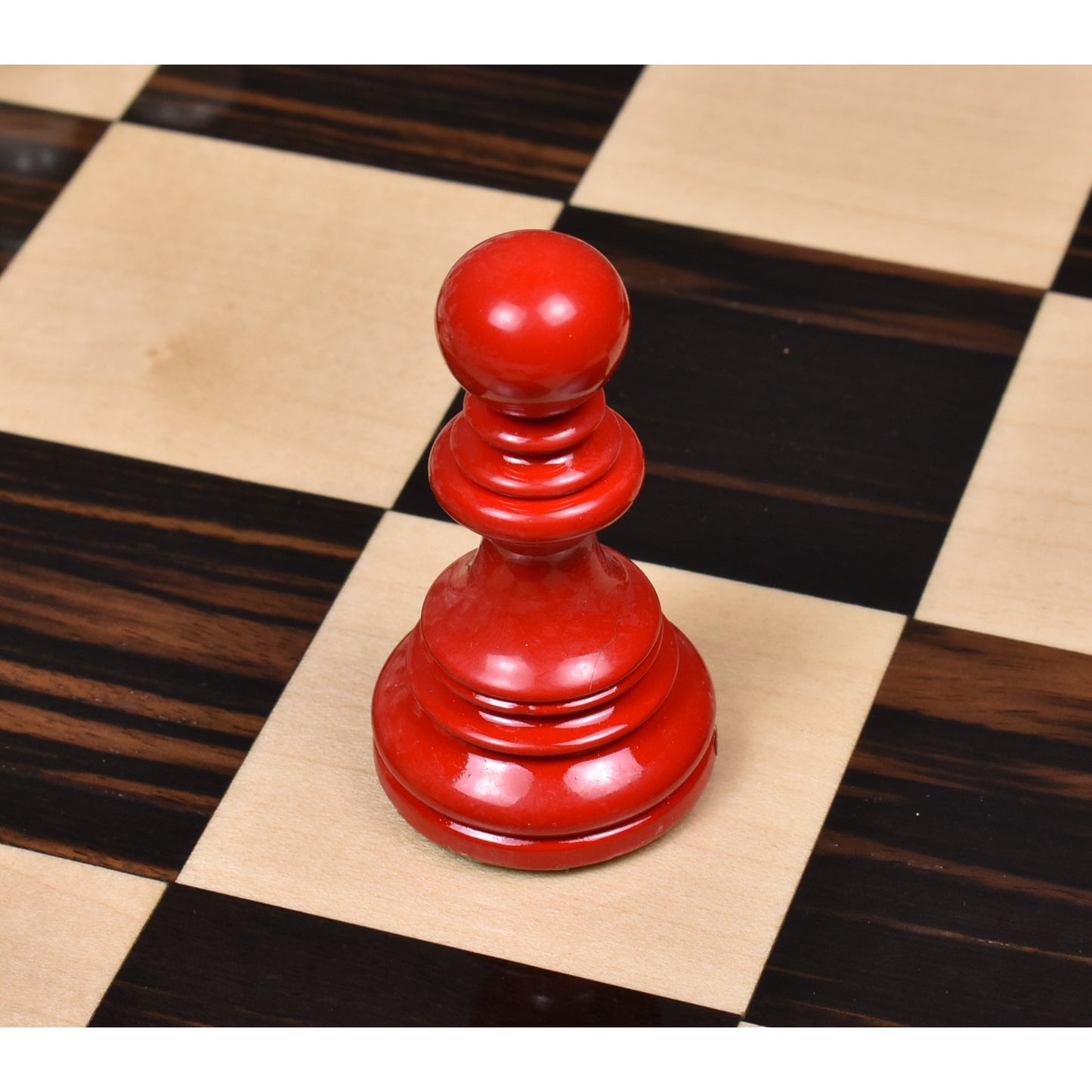4.1" Stallion Staunton Luxury Chess Set- Chess Pieces Only-Red & White Lacquered Boxwood
