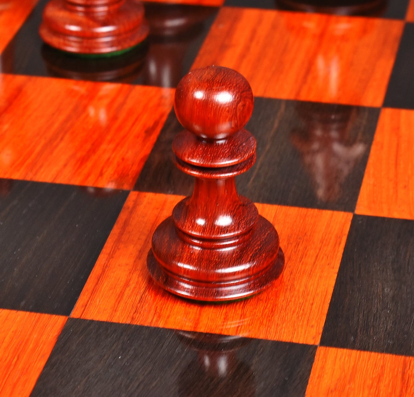 4.5″ Carvers’ Art Luxury Chess Set- Chess Pieces Only - Triple Weighted Budrose Wood