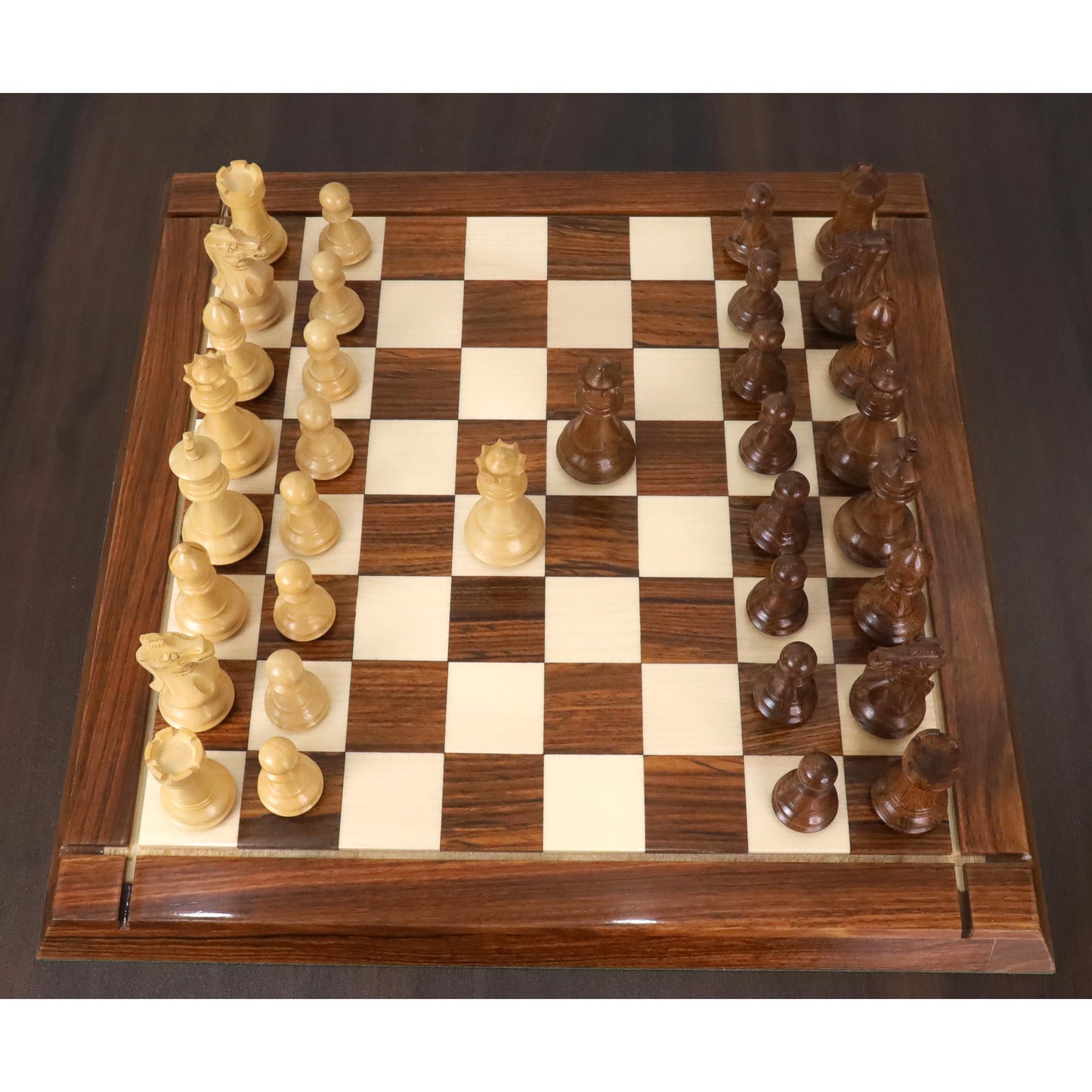 3" Professional Staunton Chess Set- Chess Pieces Only- Weighted Golden Rosewood