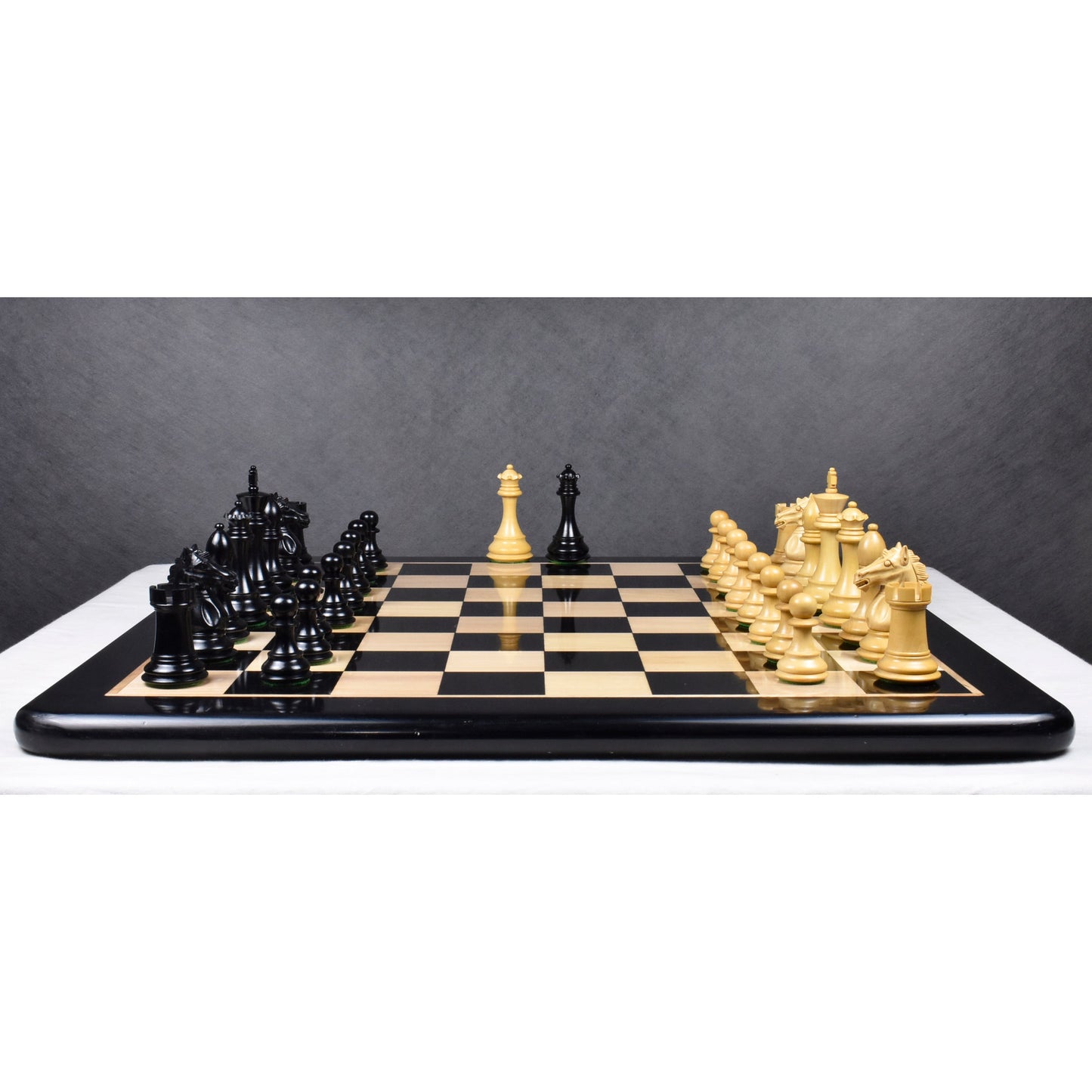 3.9" Exclusive Alban Staunton Chess Set- Chess Pieces Only set-Triple Weighted Ebony Wood