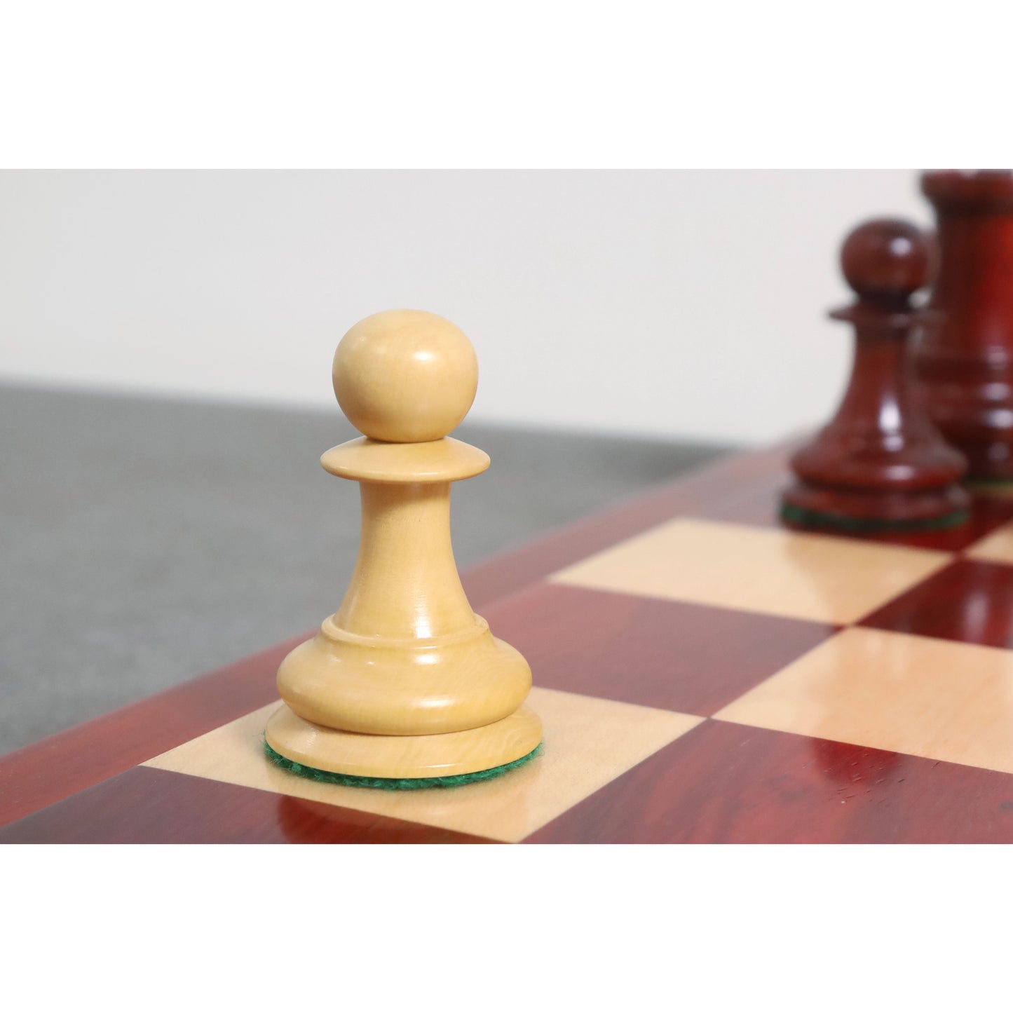 Slightly Imperfect 4.5" Reproduced 1849 Staunton Chess Set- Chess Pieces Only- Bud Rosewood-Triple Weight