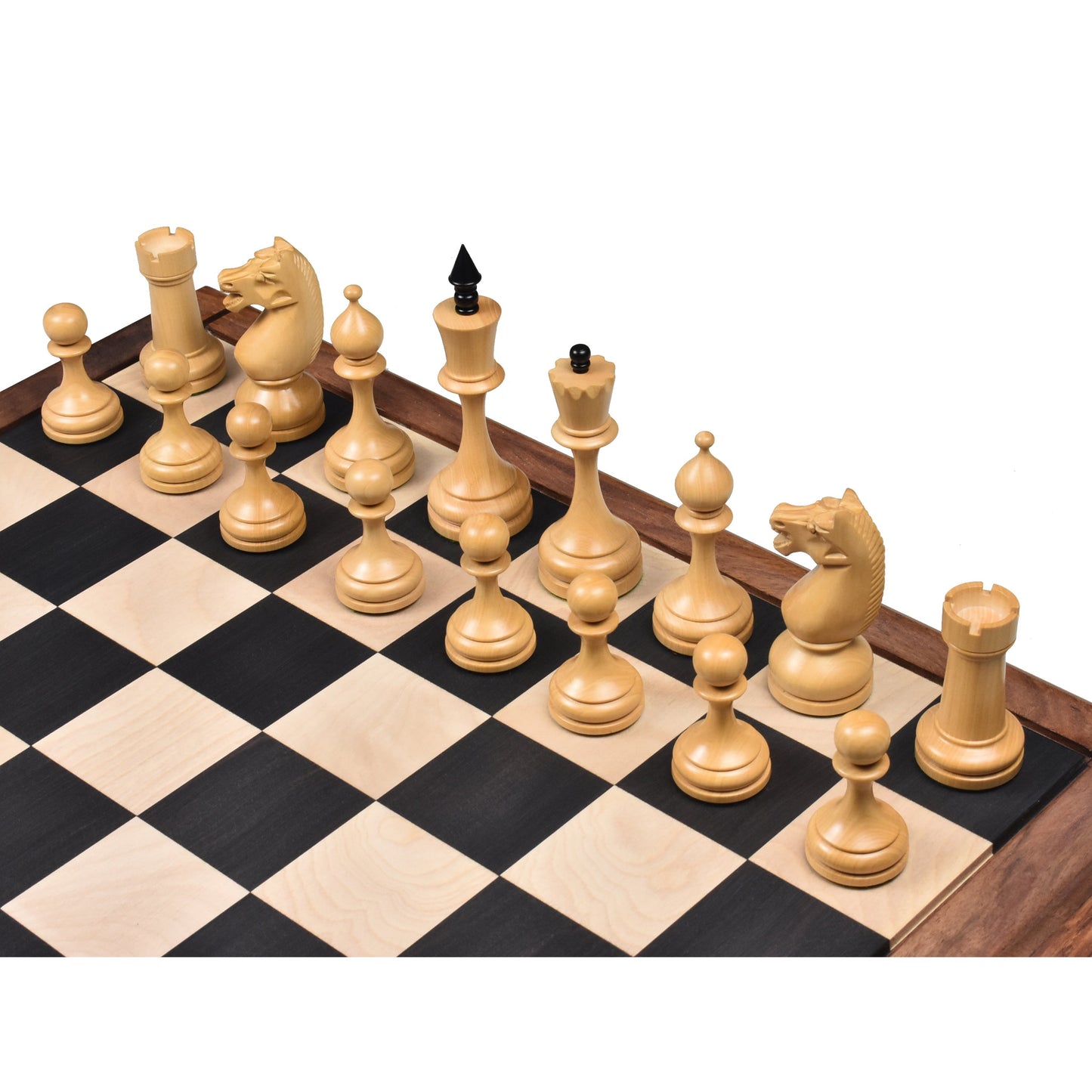 4.5" Circa 1960's Soviet Russian Chess Set- Chess Pieces Only-Double Weighted Boxwood