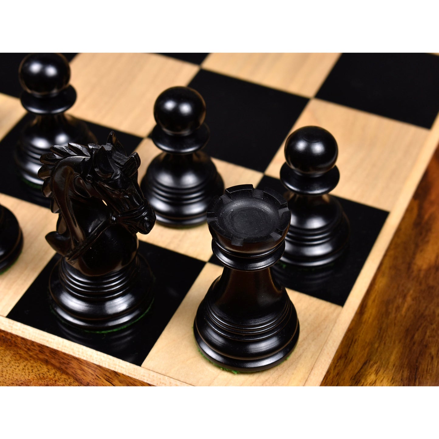 4.3" Napoleon Luxury Staunton Chess Set- Chess Pieces Only - Triple Weighted Ebony Wood
