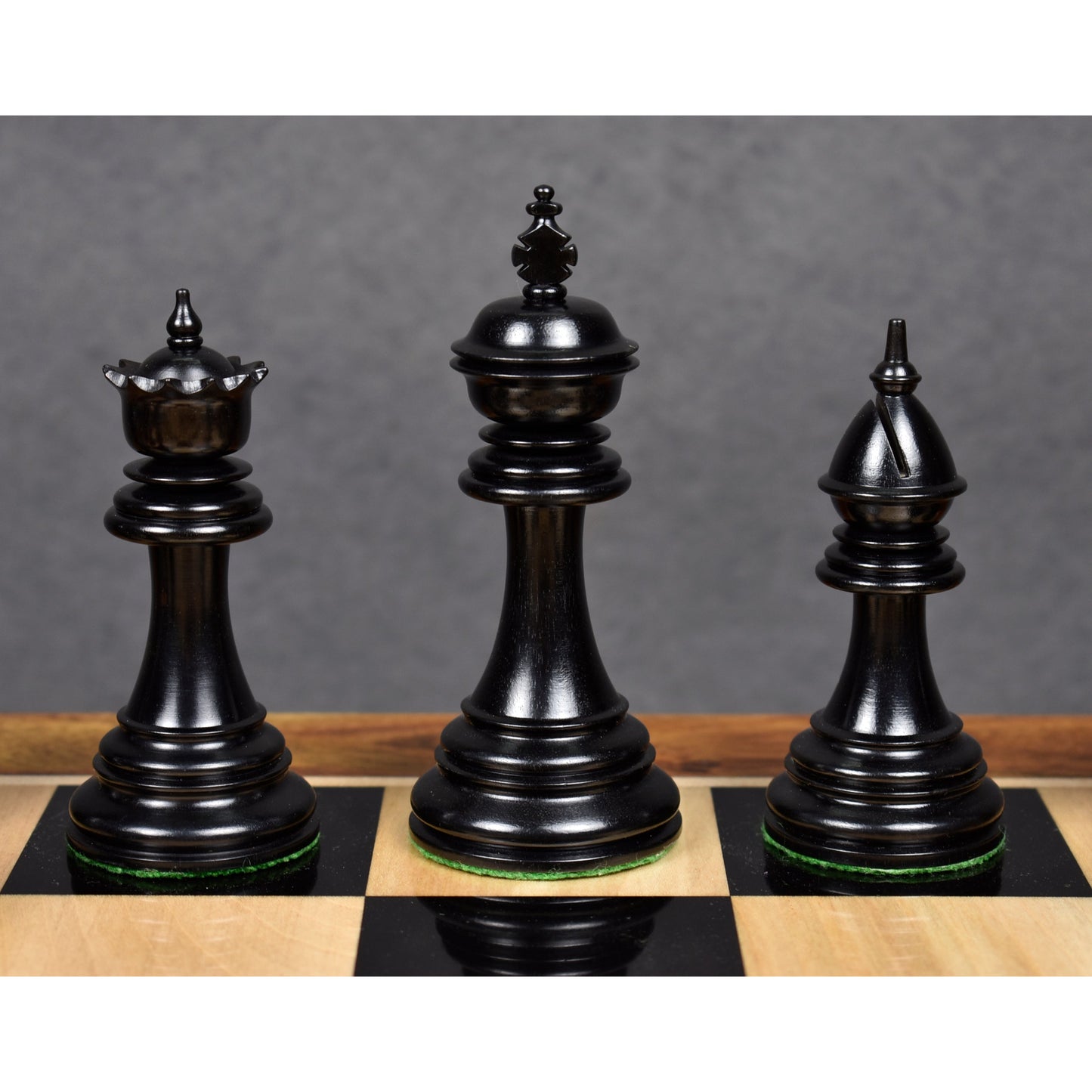 Slightly Imperfect 4.4" Dragon Luxury Staunton Chess Set- Chess Pieces Only - Triple Weighted - Ebony Wood