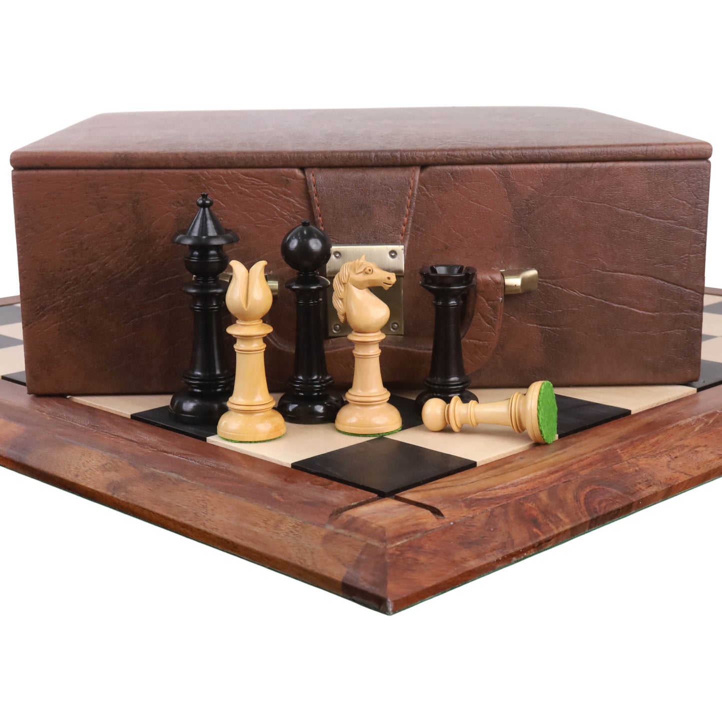 4" Edinburgh Northern Upright Pre-Staunton Chess Set- Chess Pieces Only - Ebony Wood