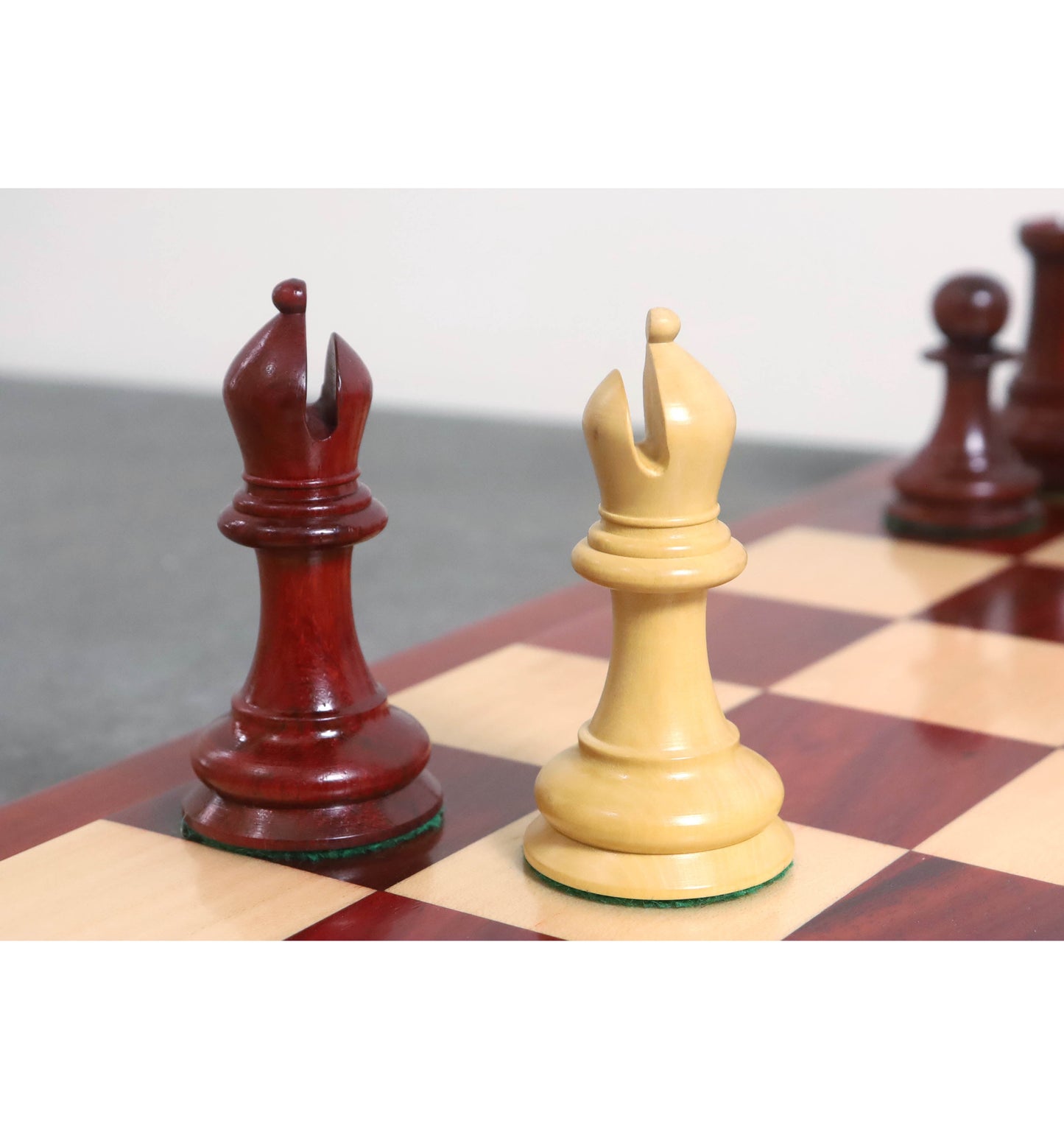 Slightly Imperfect 4.5" Reproduced 1849 Staunton Chess Set- Chess Pieces Only- Bud Rosewood-Triple Weight