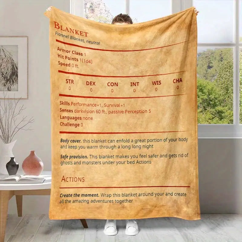 RPG Stat Sheet Blanket