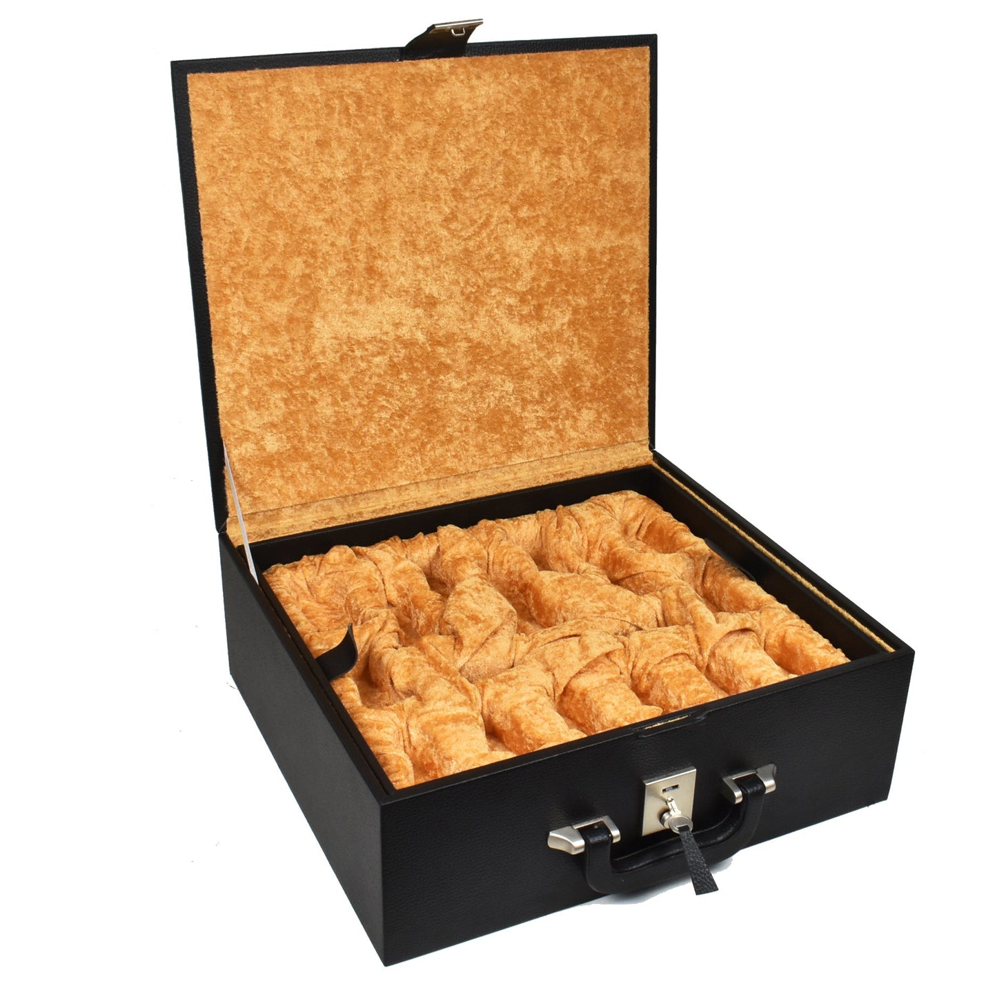 Combo of 4.1" Stallion Staunton Luxury Ebony Wood Chess Pieces with 23" Large Ebony & Maple Wood Chessboard and Storage Box