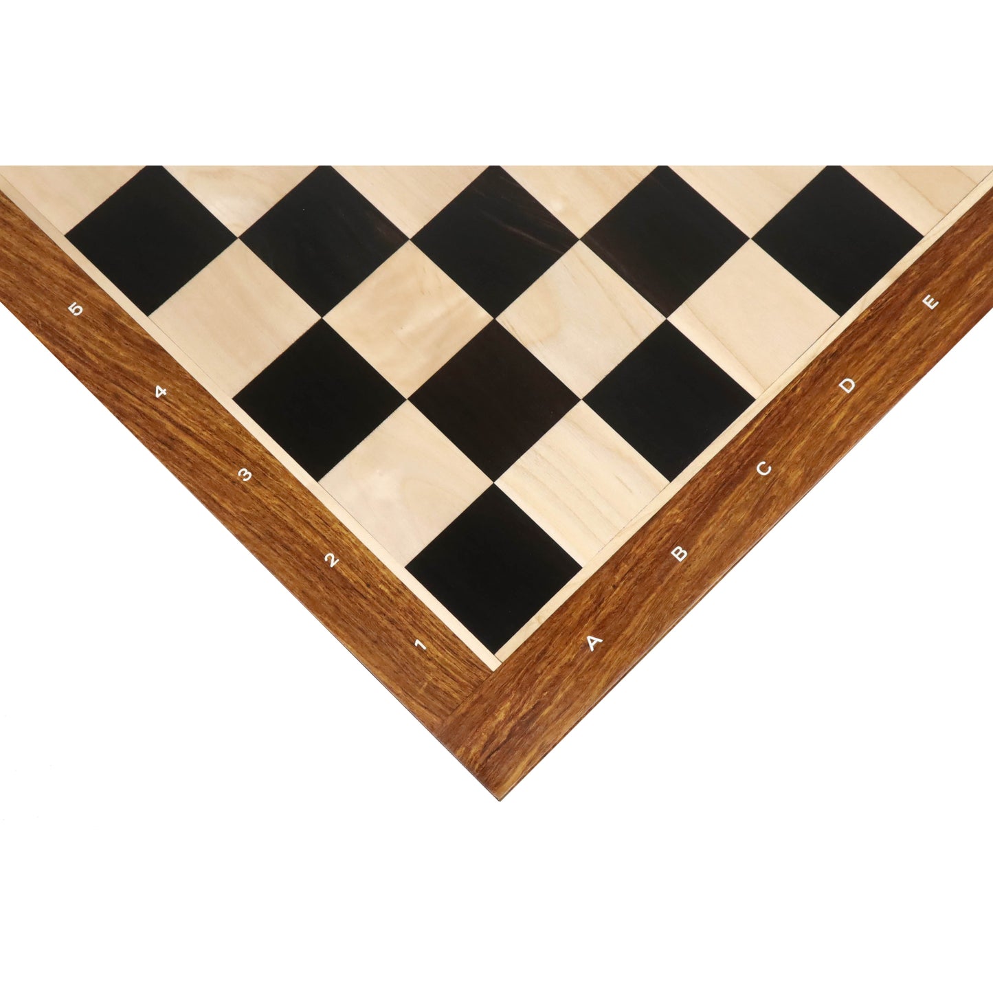 23" Large Solid Ebony & Maple Wood Chessboard 60 mm Square - Algebraic notations