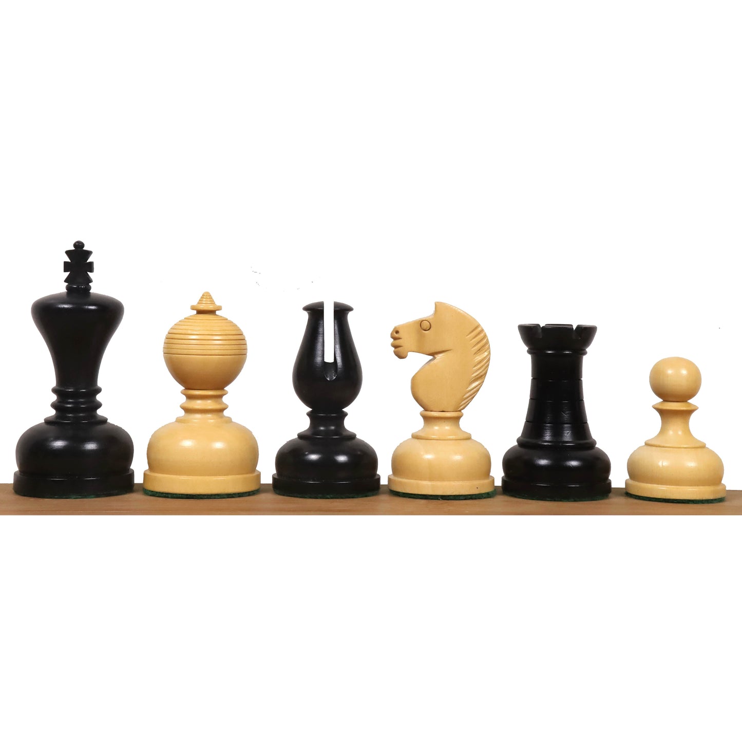 3.1" Library Series Staunton Chess Set- Chess Pieces Only - Weighted Ebonised Boxwood