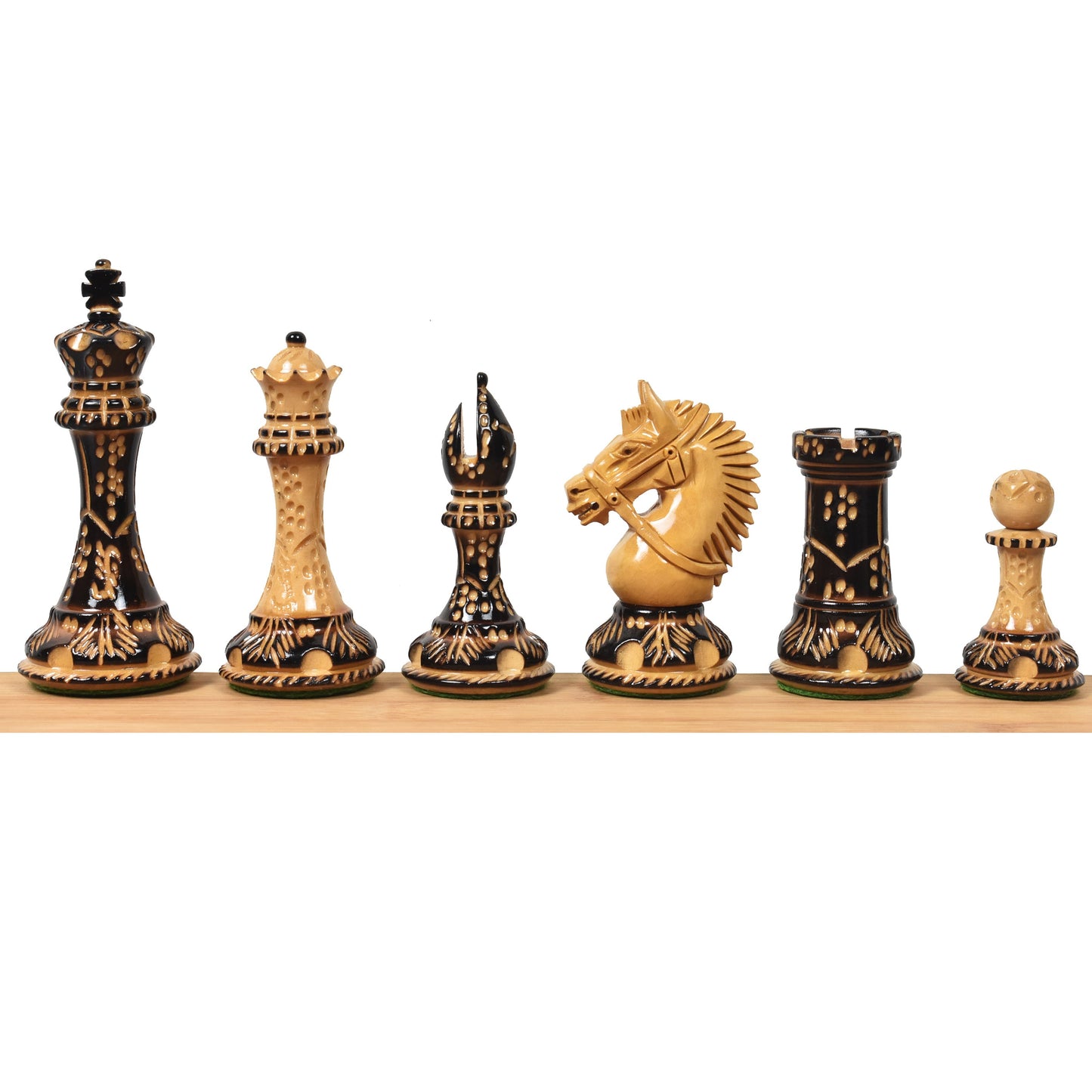 4.2" American Staunton Luxury Chess Set- Chess Pieces Only-Hand Carved Weighted Boxwood