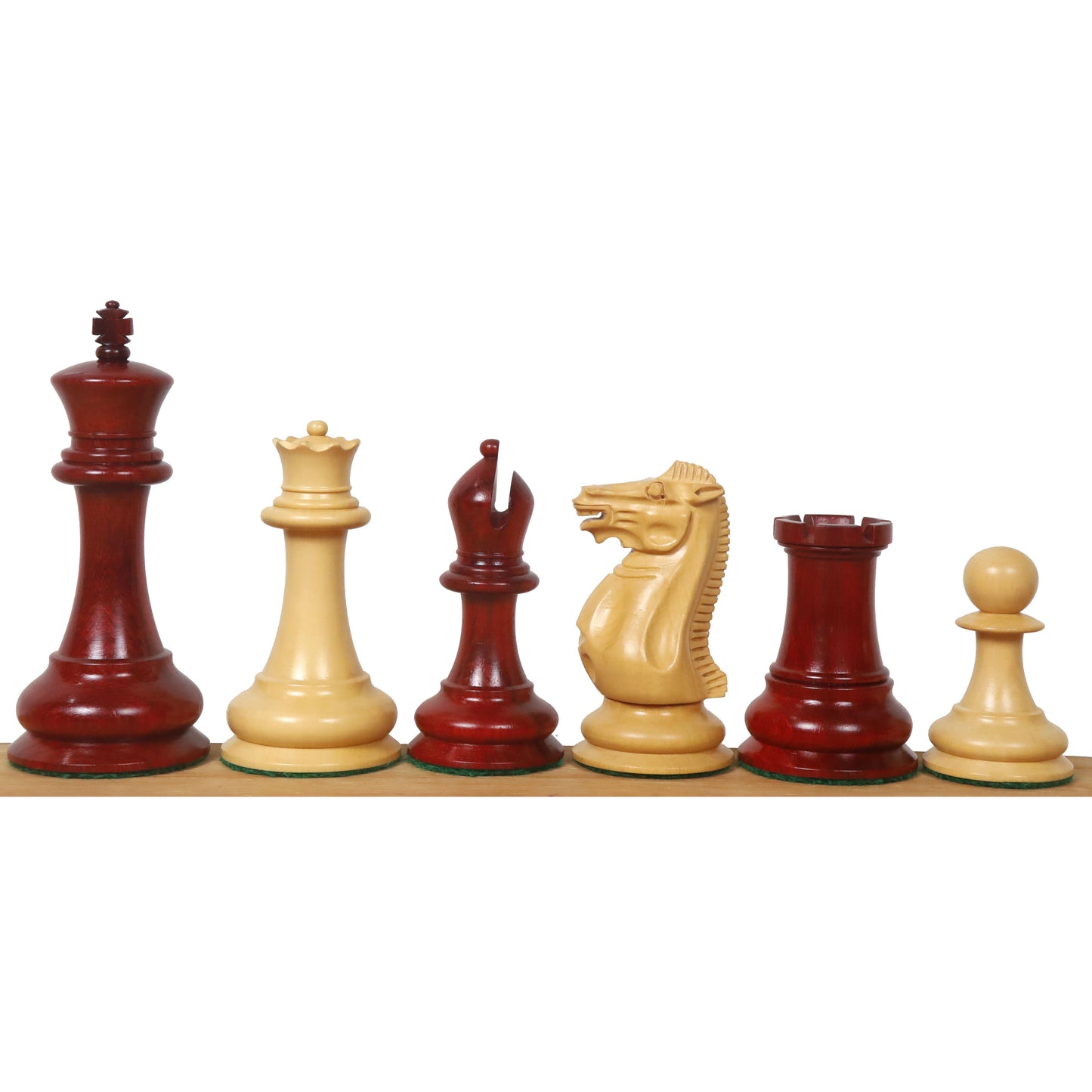 Slightly Imperfect 4.5" Reproduced 1849 Staunton Chess Set- Chess Pieces Only- Bud Rosewood-Triple Weight