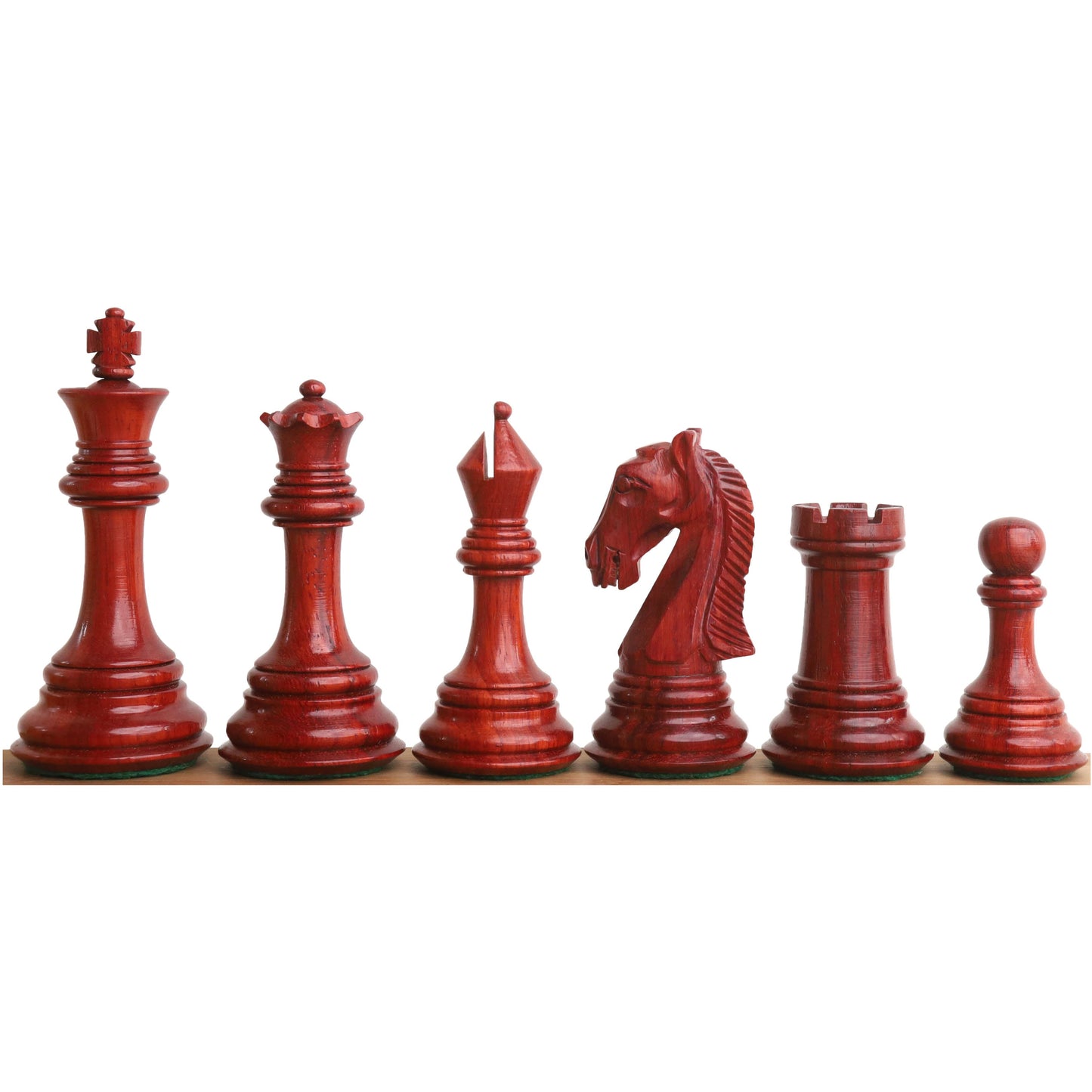 3.9" New Columbian Staunton Chess Set- Chess Pieces Only - Bud Rosewood - Double Weighted