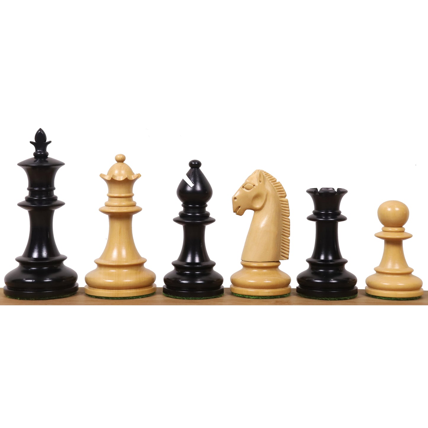 3.5" Persian Knight Staunton Chess Set- Chess Pieces Only - Weighted Ebonised Boxwood