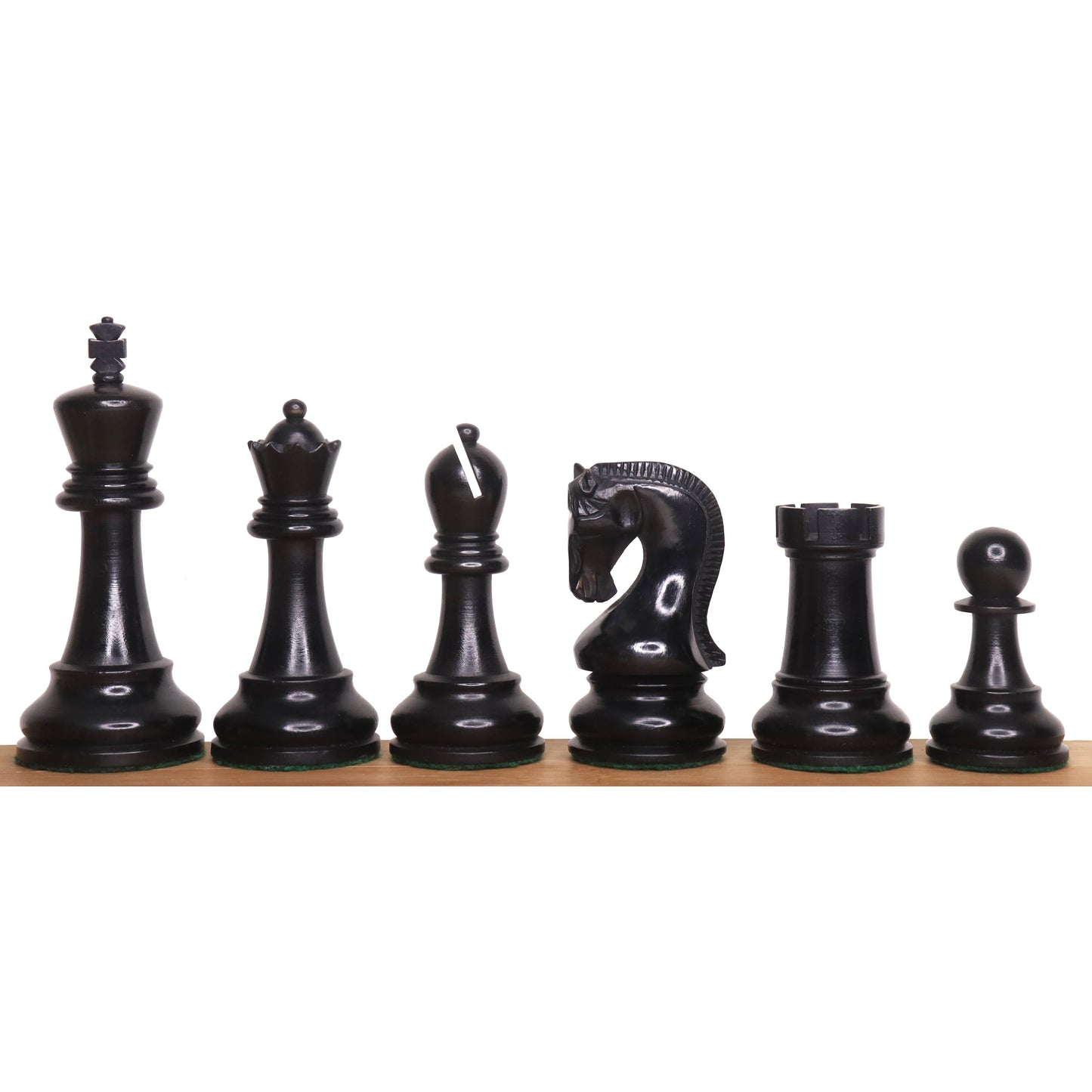 Leningrad Staunton Chess Set- Chess Pieces Only - Ebonised Boxwood - 4" King