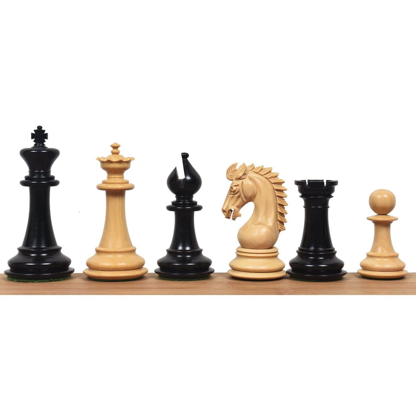 Combo of 3.7" Emperor Series Staunton Chess Set - Pieces in Ebony Wood with Board and Box
