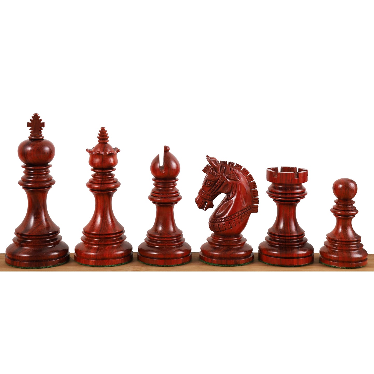 4.1″ Stallion Staunton Luxury Chess Set- Chess Pieces Only Triple Weighted Bud Rose Wood