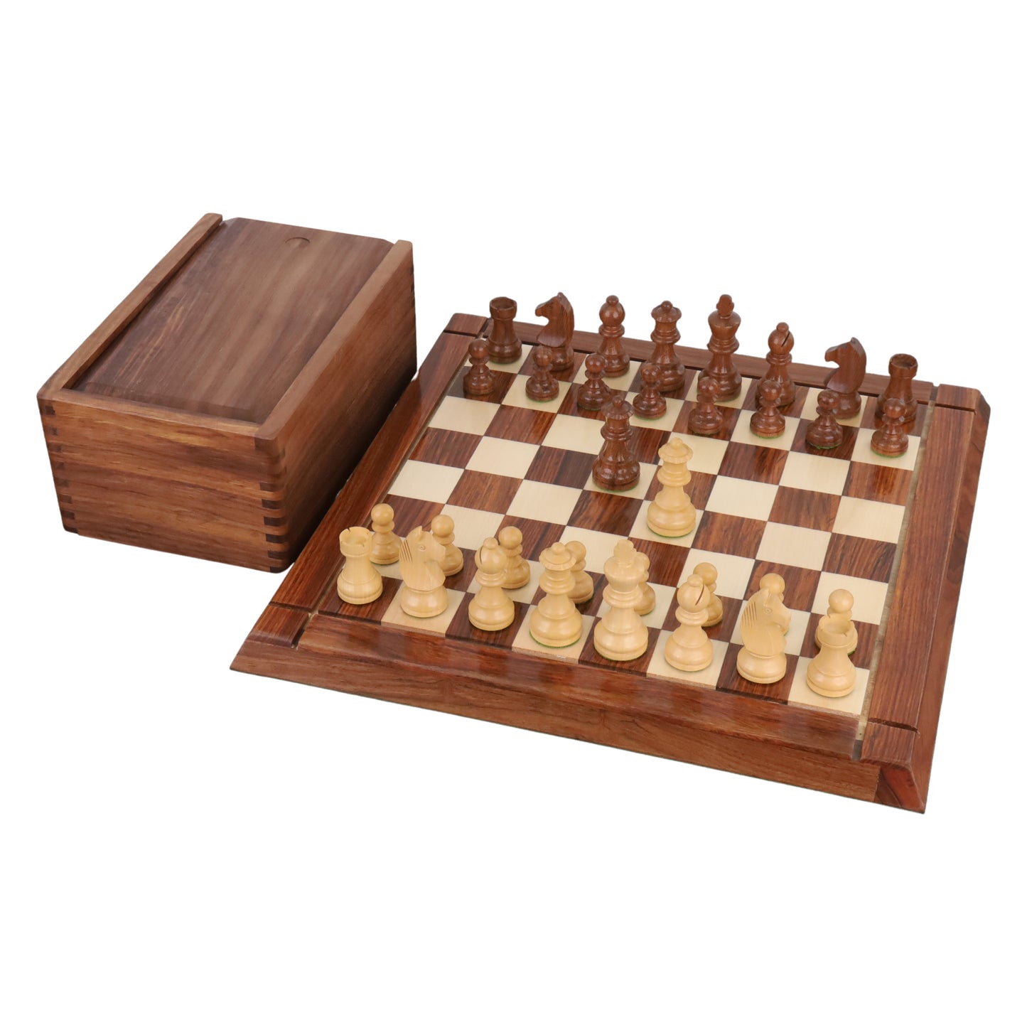 2.8" Tournament Staunton Chess Set- Chess Pieces Only - Golden Rosewood - Compact size