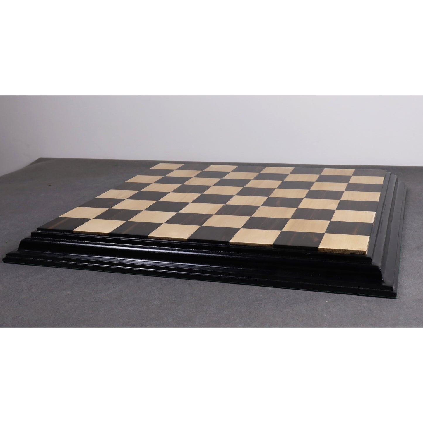 21" Ebony & Maple Wood Luxury Chess board with Carved Border- 57 mm Square