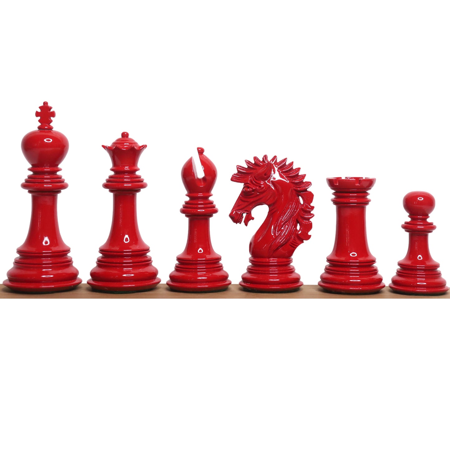 Combo of Mogul Staunton Lacquered Chess Pieces with 23" Large Ebony & Maple Wood Chessboard and Storage Box